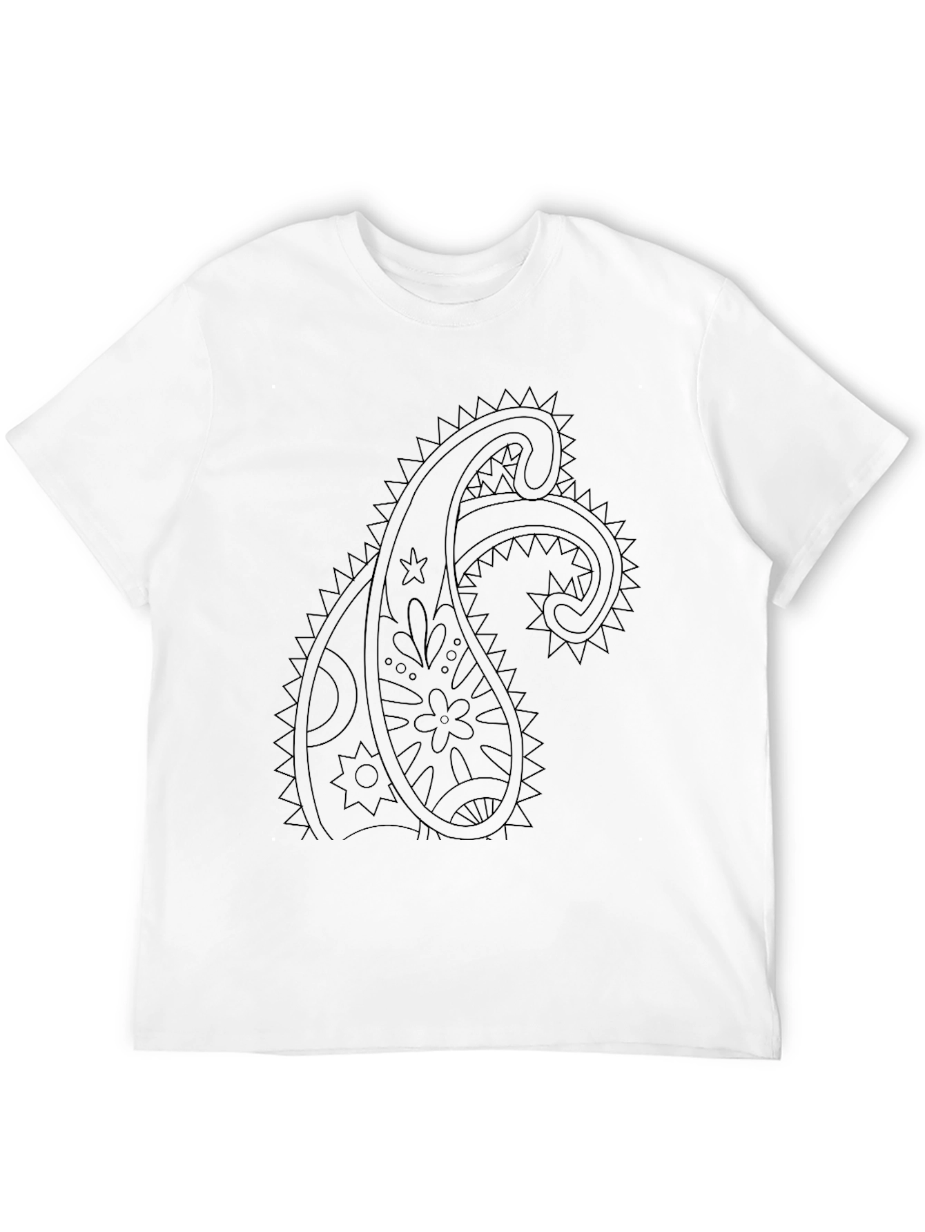 Black Paisley Graphic Tee - Mens Casual T-Shirt