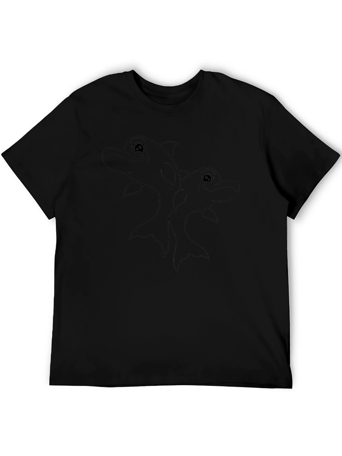 Black Dolphins Graphic Tee - Mens Casual