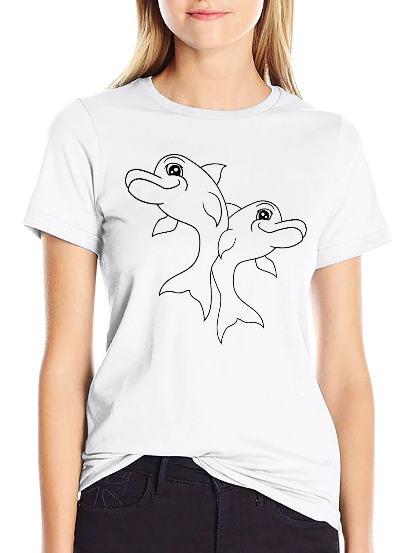Black Dolphins Graphic Tee - Mens Casual