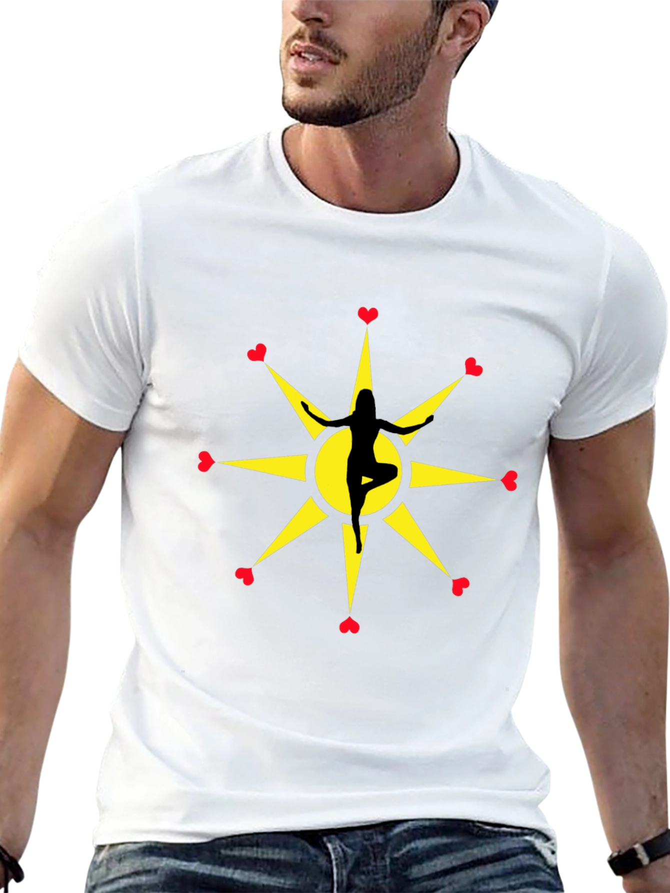 Yoga Love Star Graphic Tee - Black Unisex T-Shirt