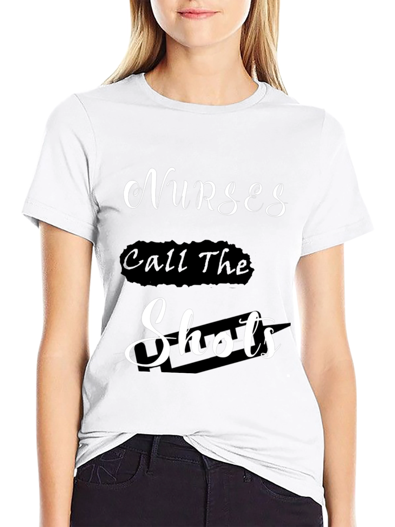 Nurses Call The Shots Black T-Shirt