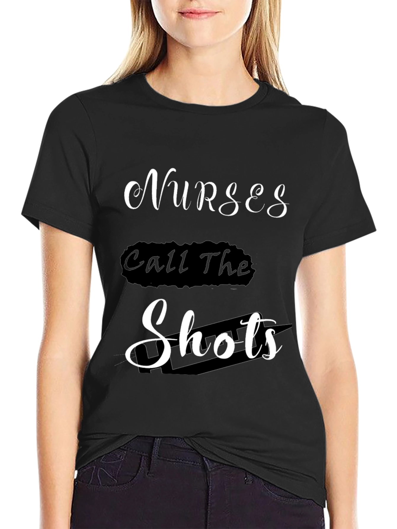 Nurses Call The Shots Black T-Shirt