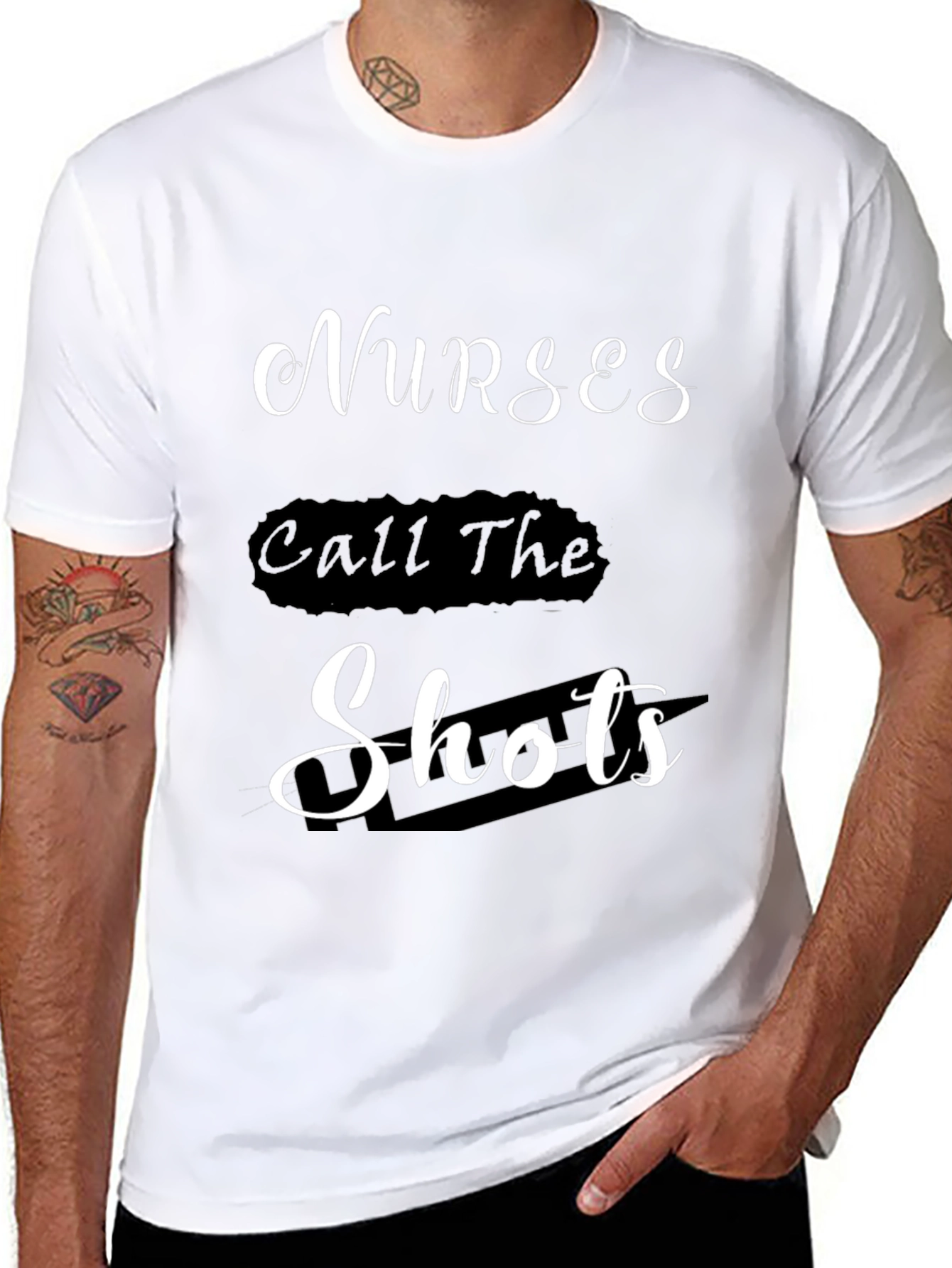 Nurses Call The Shots Black T-Shirt