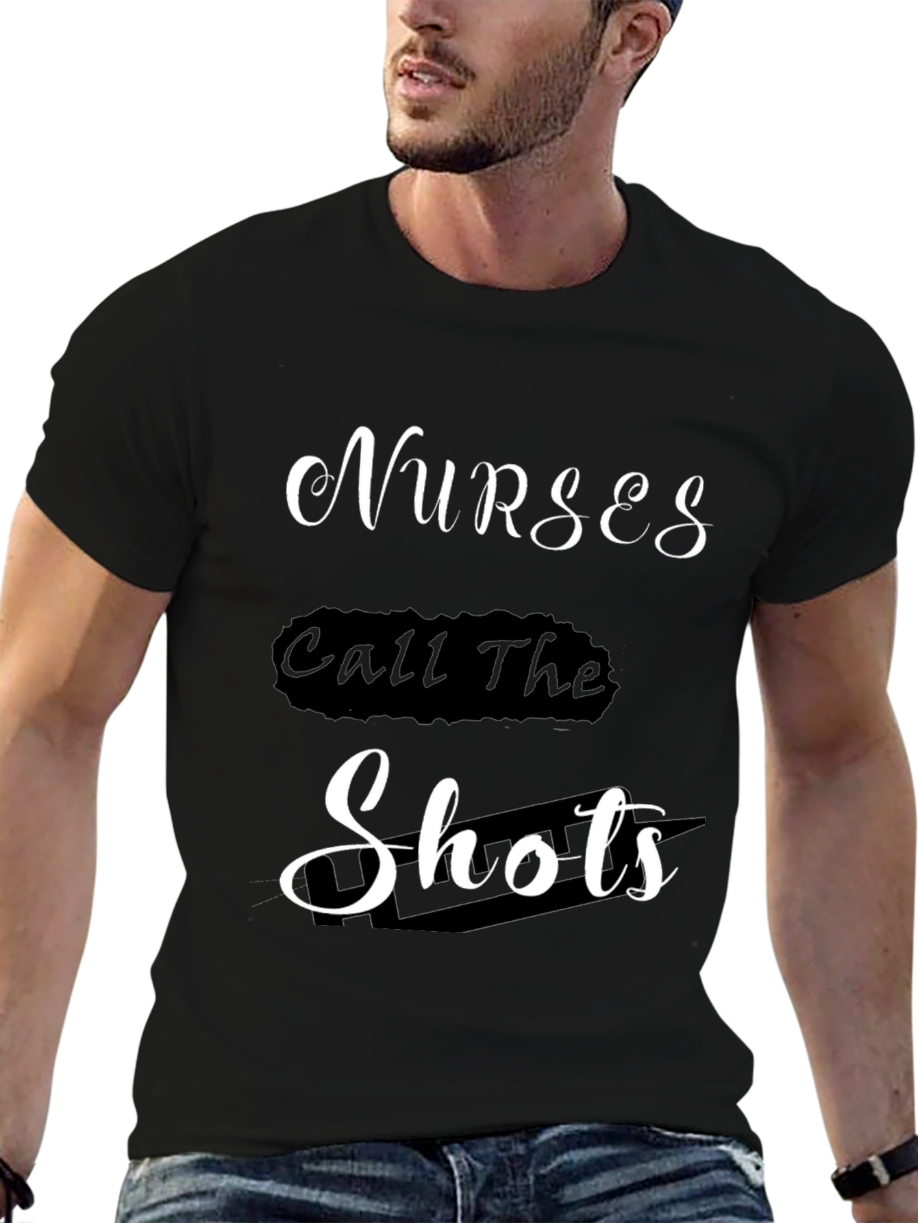 Nurses Call The Shots Black T-Shirt