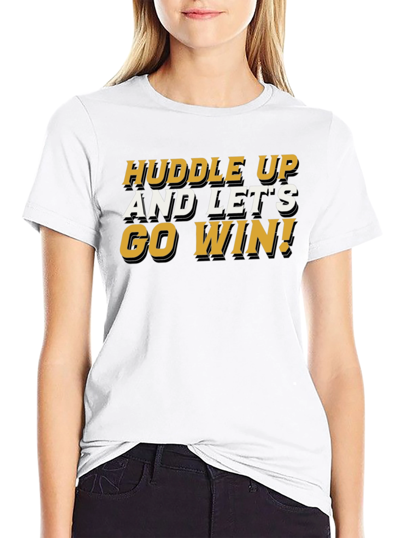 Huddle Up! Graphic Tee - Black Cotton Blend