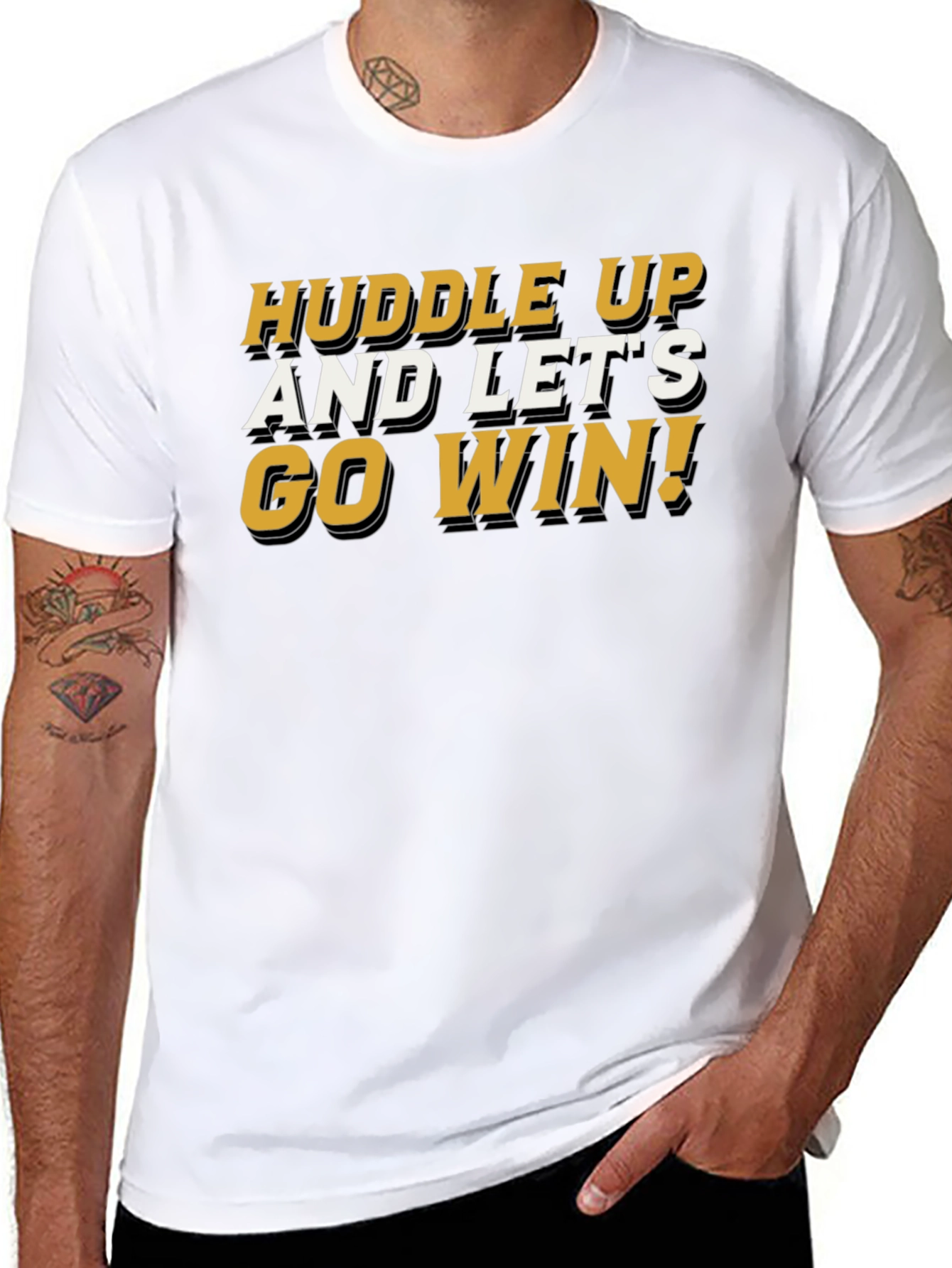 Huddle Up! Graphic Tee - Black Cotton Blend