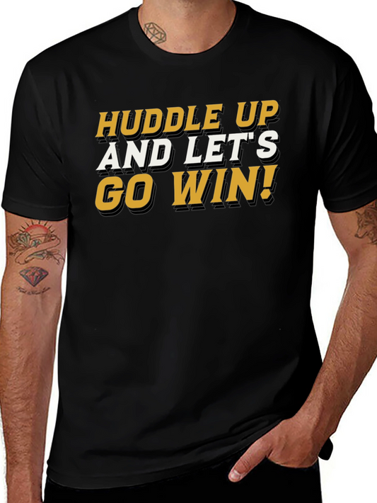 Huddle Up! Graphic Tee - Black Cotton Blend