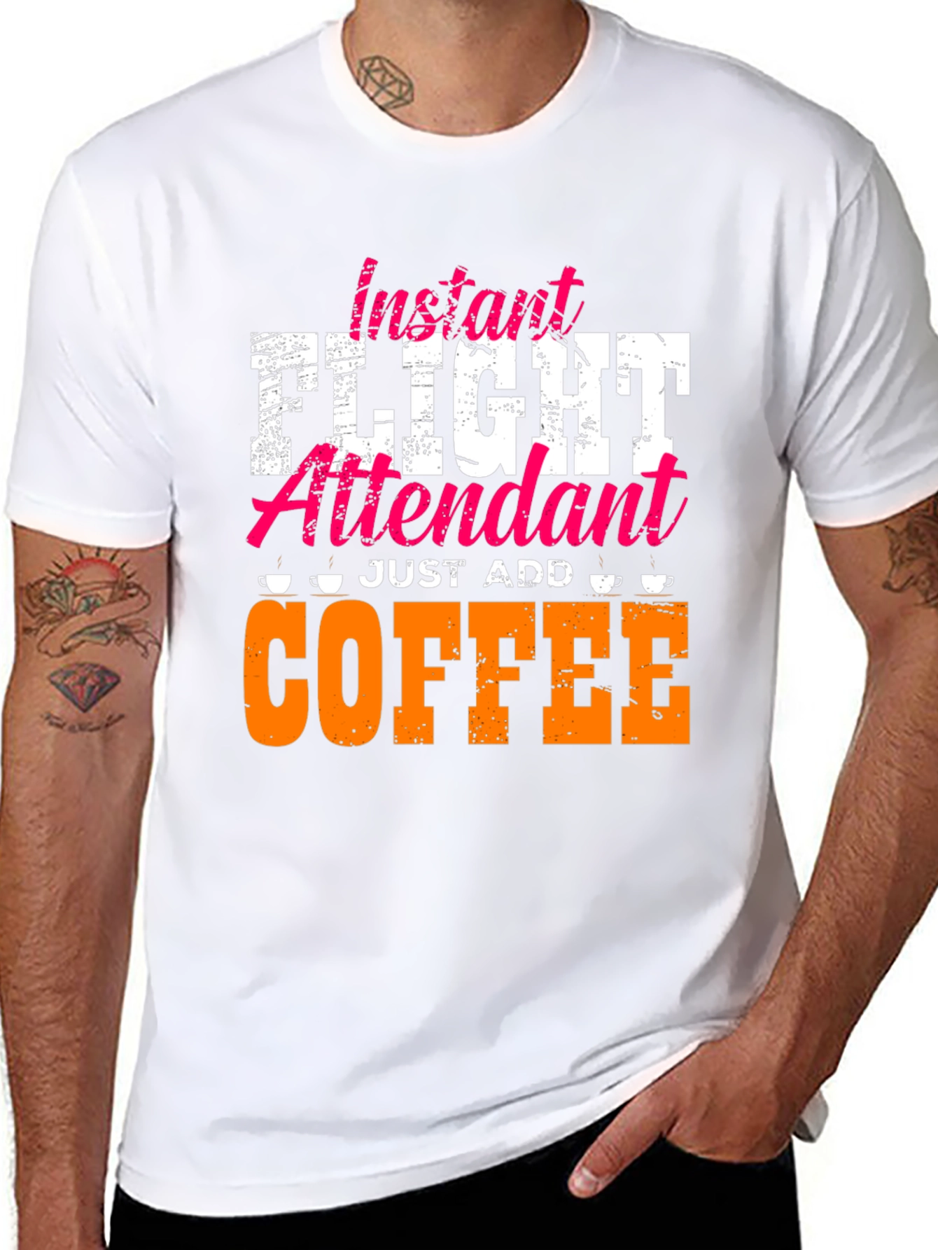 Instant Flight Attendant - Just Add Coffee T-Shirt