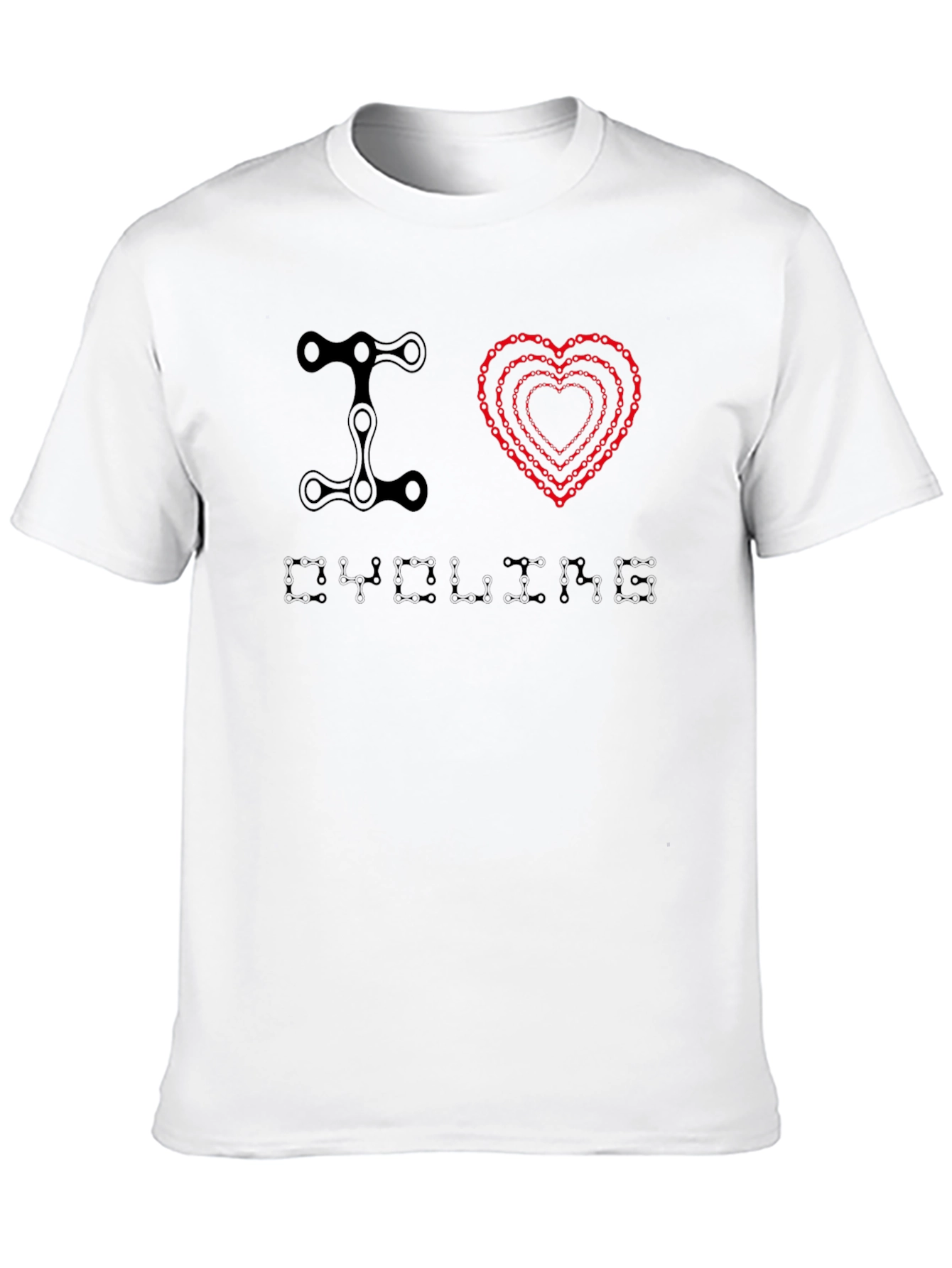 I Heart Cycling Chain Link T-Shirt