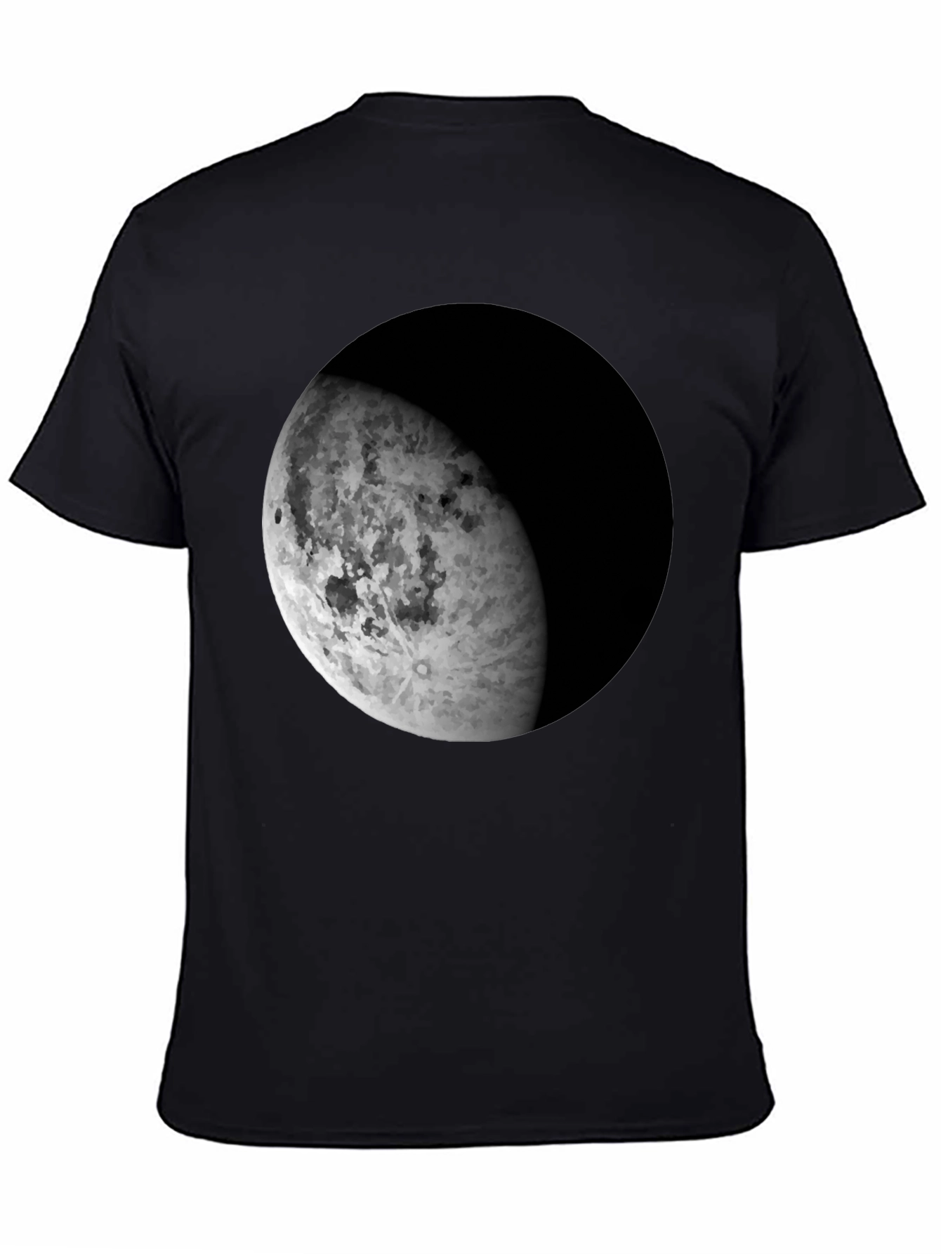 Lunar Phase Graphic Tee - Black Cotton Blend