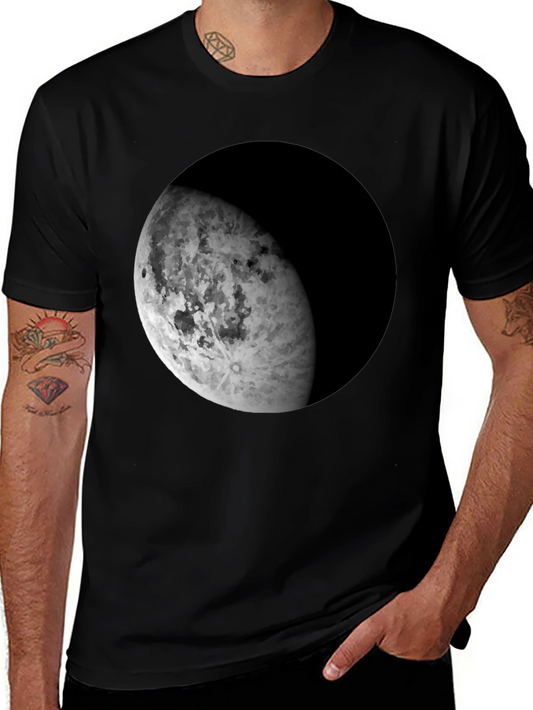 Lunar Phase Graphic Tee - Black Cotton Blend