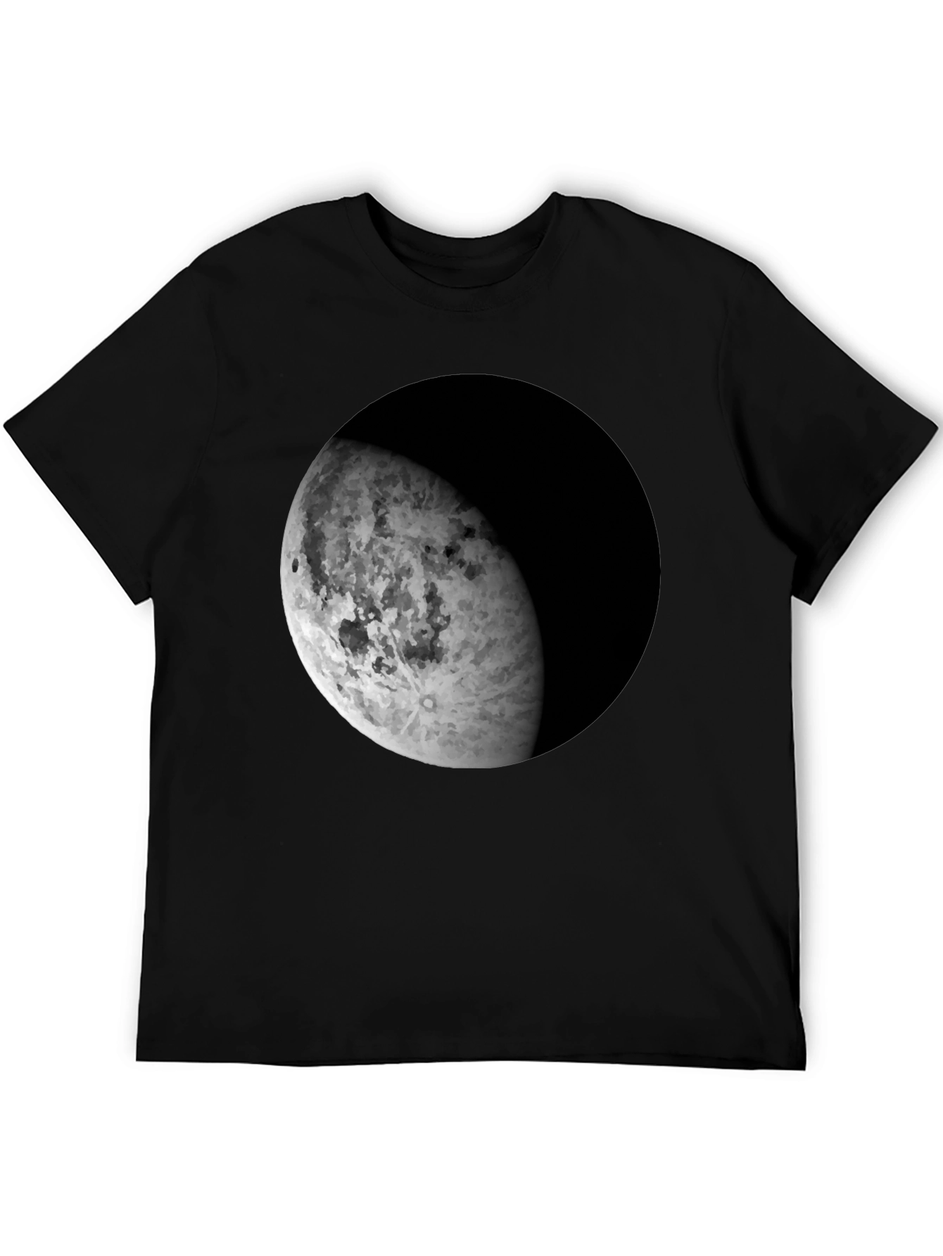 Lunar Phase Graphic Tee - Black Cotton Blend