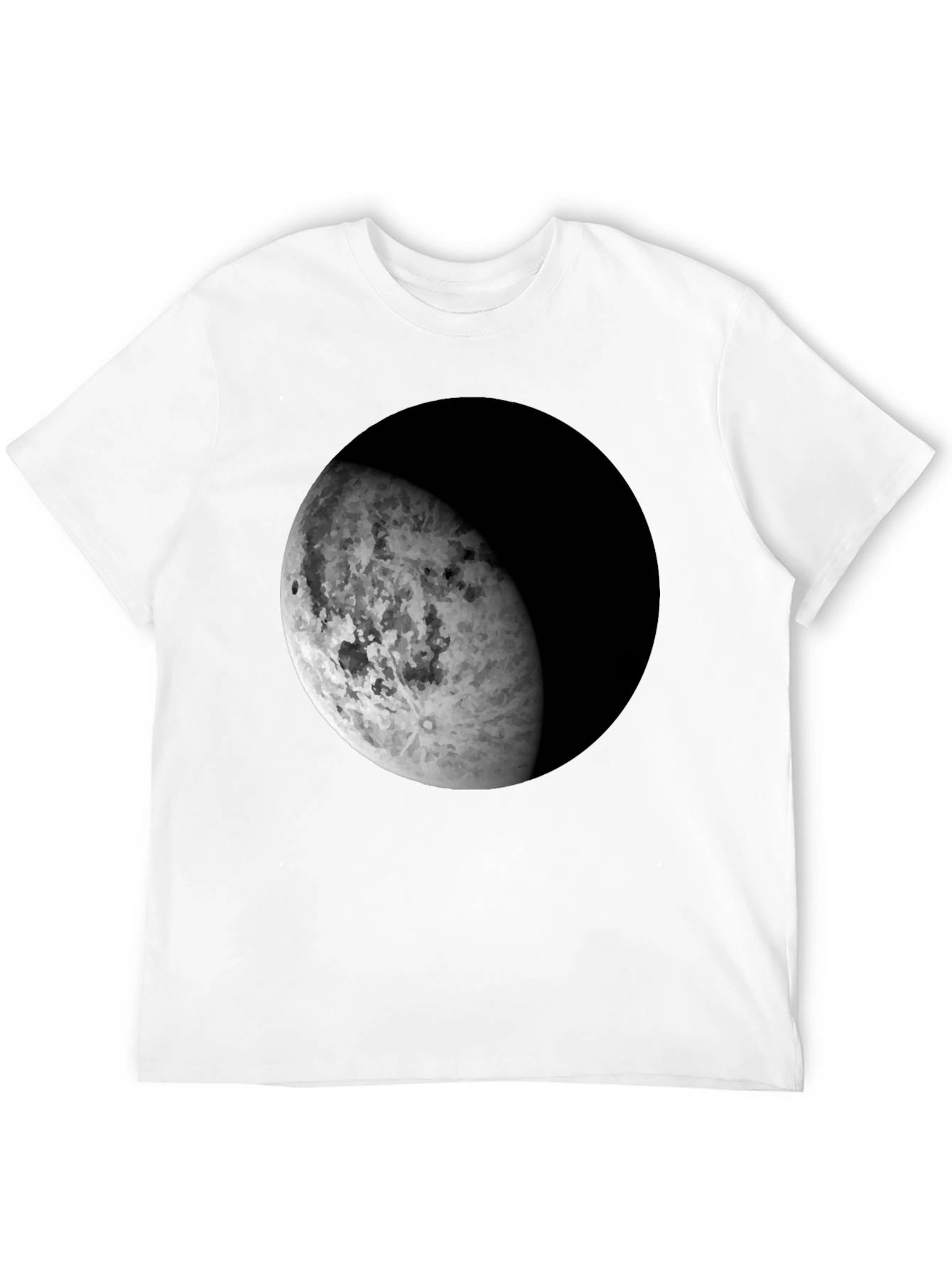 Lunar Phase Graphic Tee - Black Cotton Blend