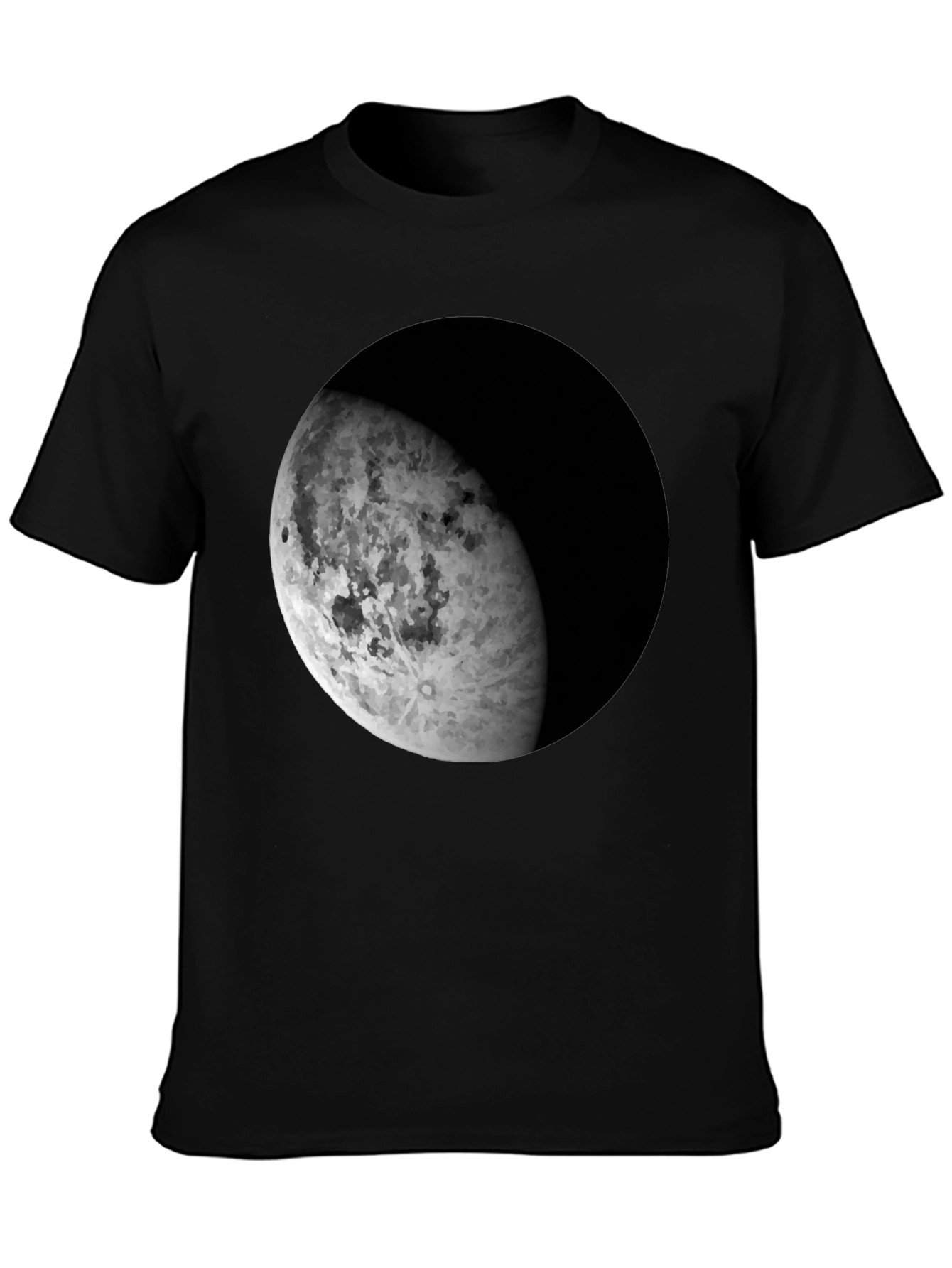 Lunar Phase Graphic Tee - Black Cotton Blend