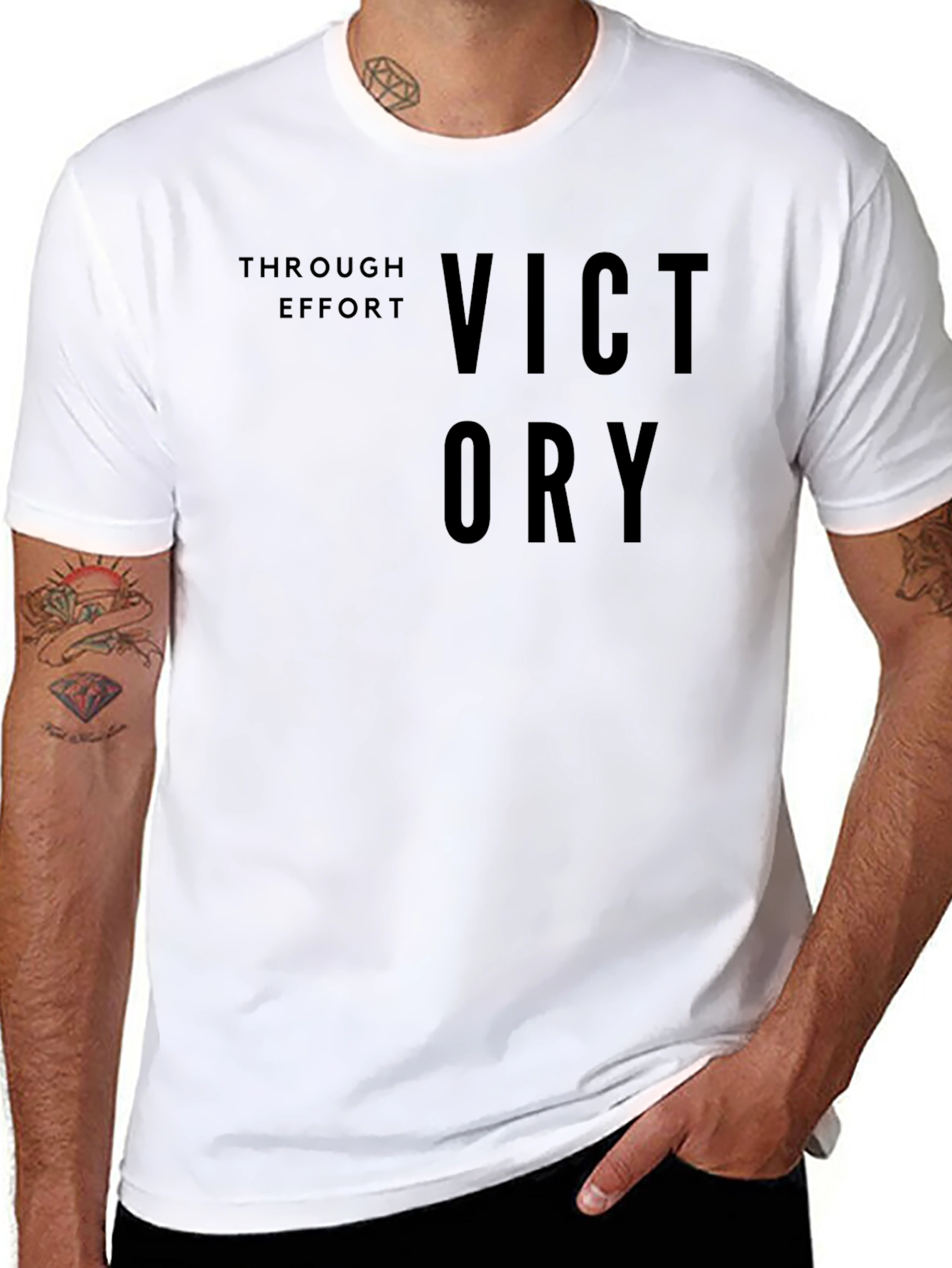 Victory Through Effort Black T-Shirt