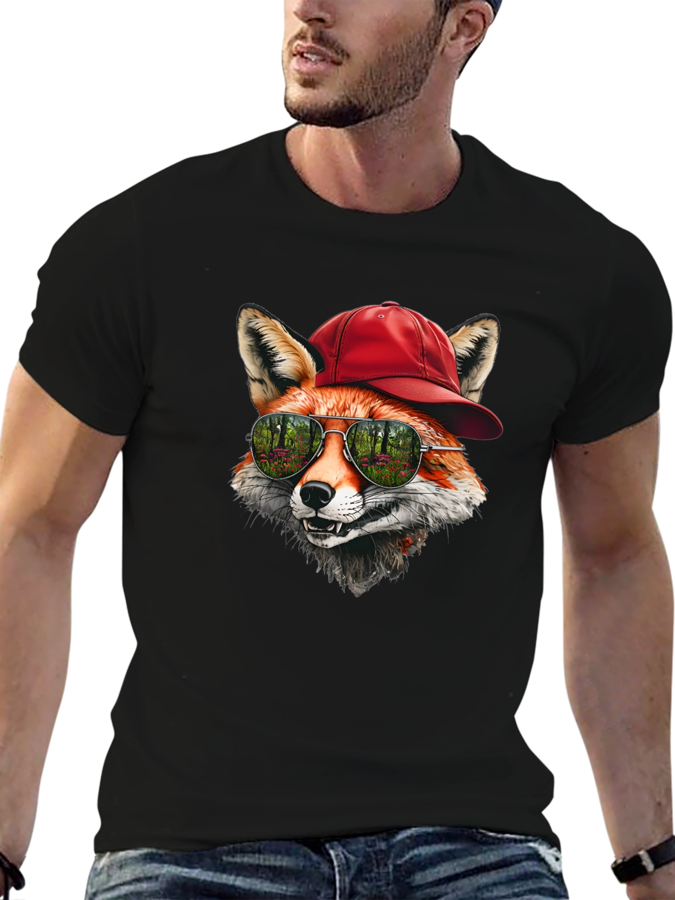 Cool Fox Graphic Tee - Unique Animal Design
