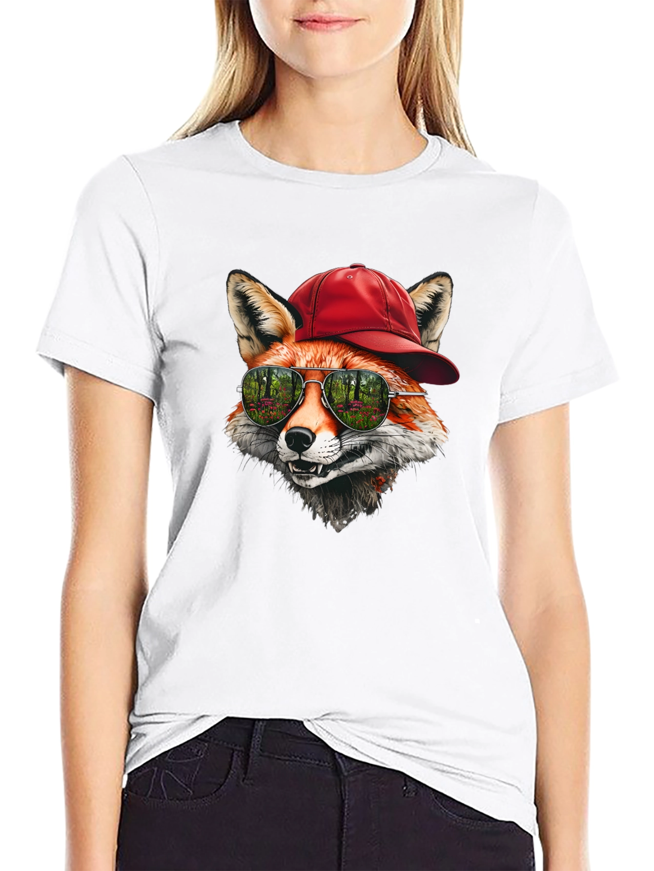 Cool Fox Graphic Tee - Unique Animal Design