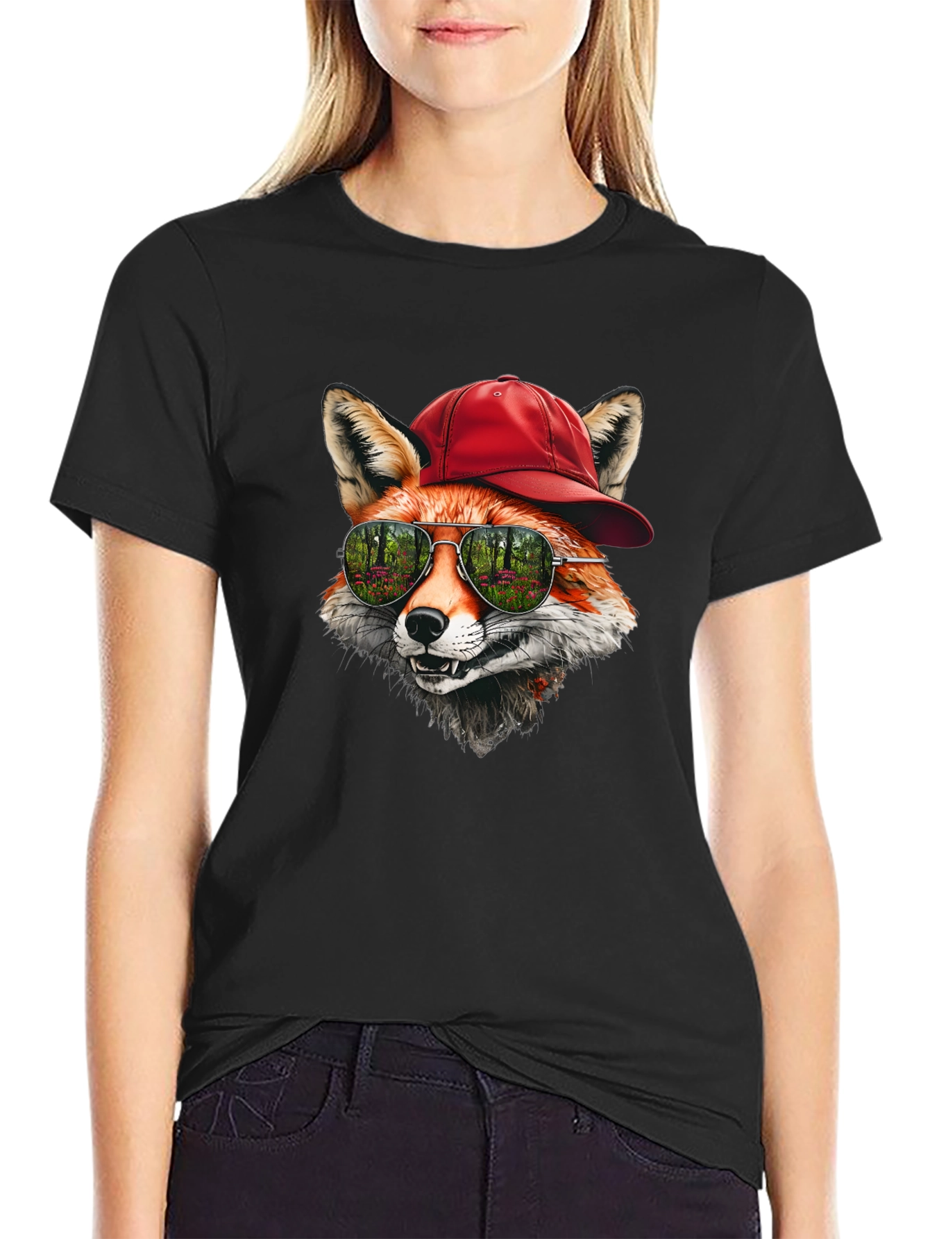 Cool Fox Graphic Tee - Unique Animal Design
