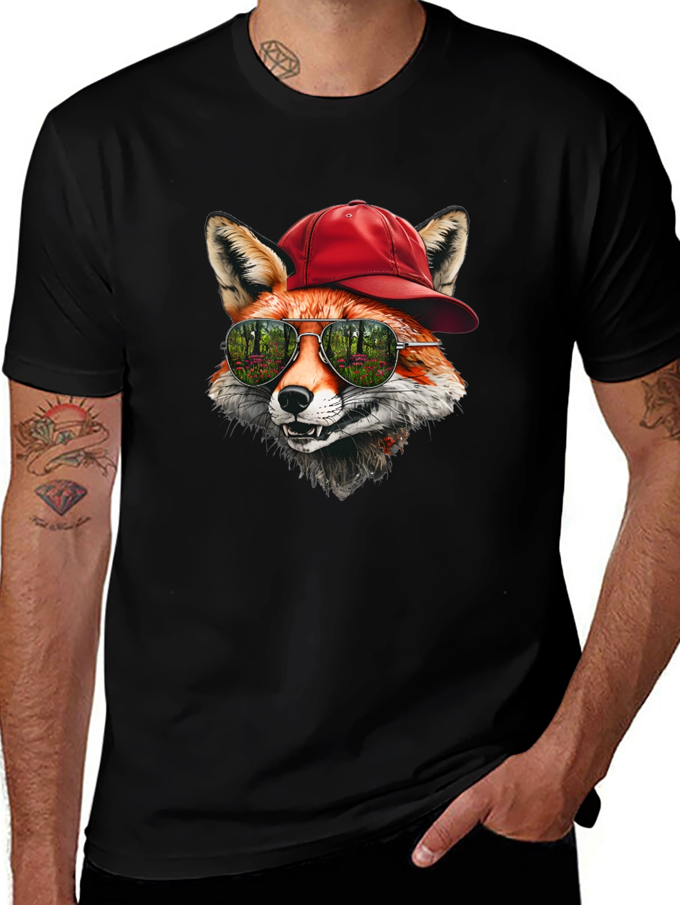 Cool Fox Graphic Tee - Unique Animal Design