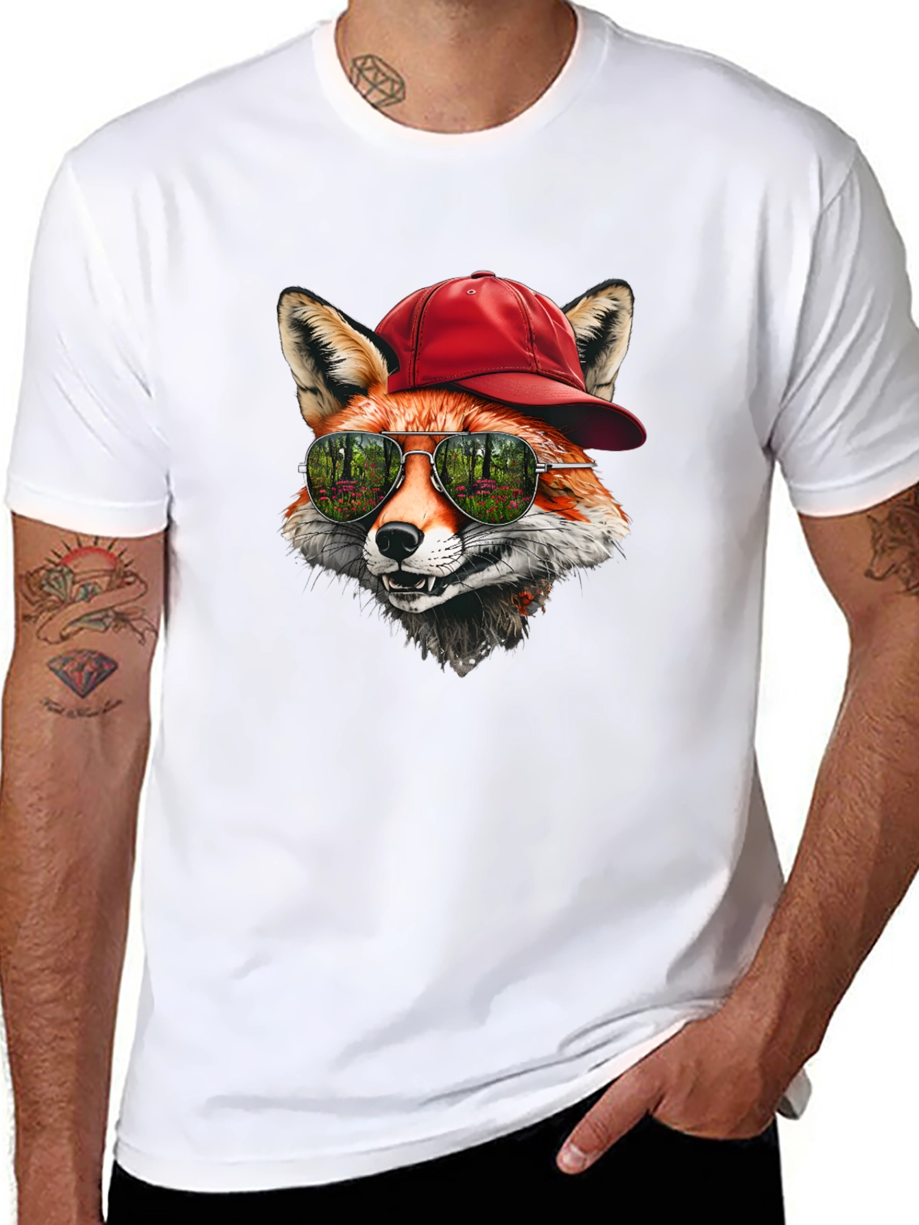 Cool Fox Graphic Tee - Unique Animal Design