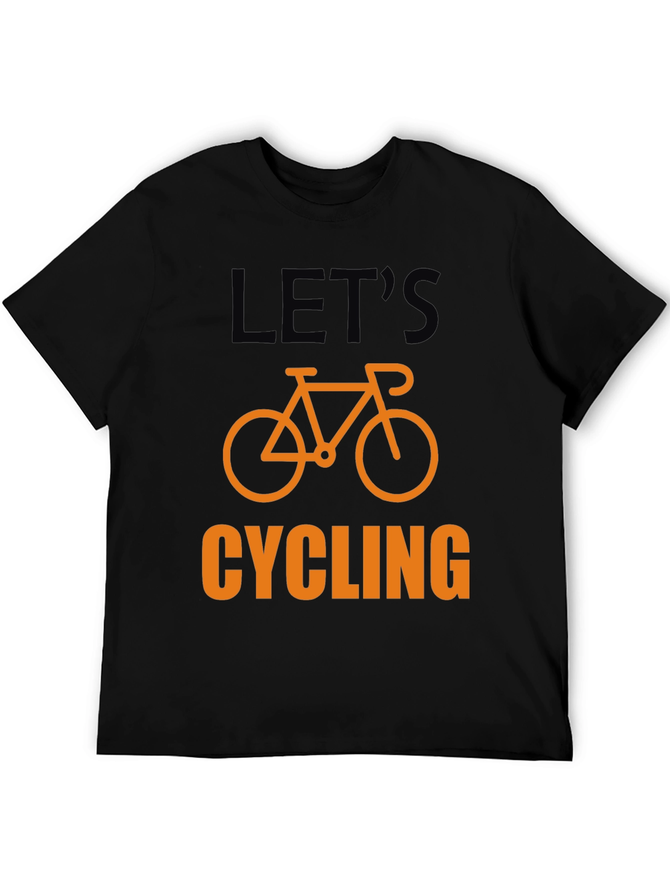 Lets Cycling T-Shirt - Black Cotton Bicycle Graphic Tee