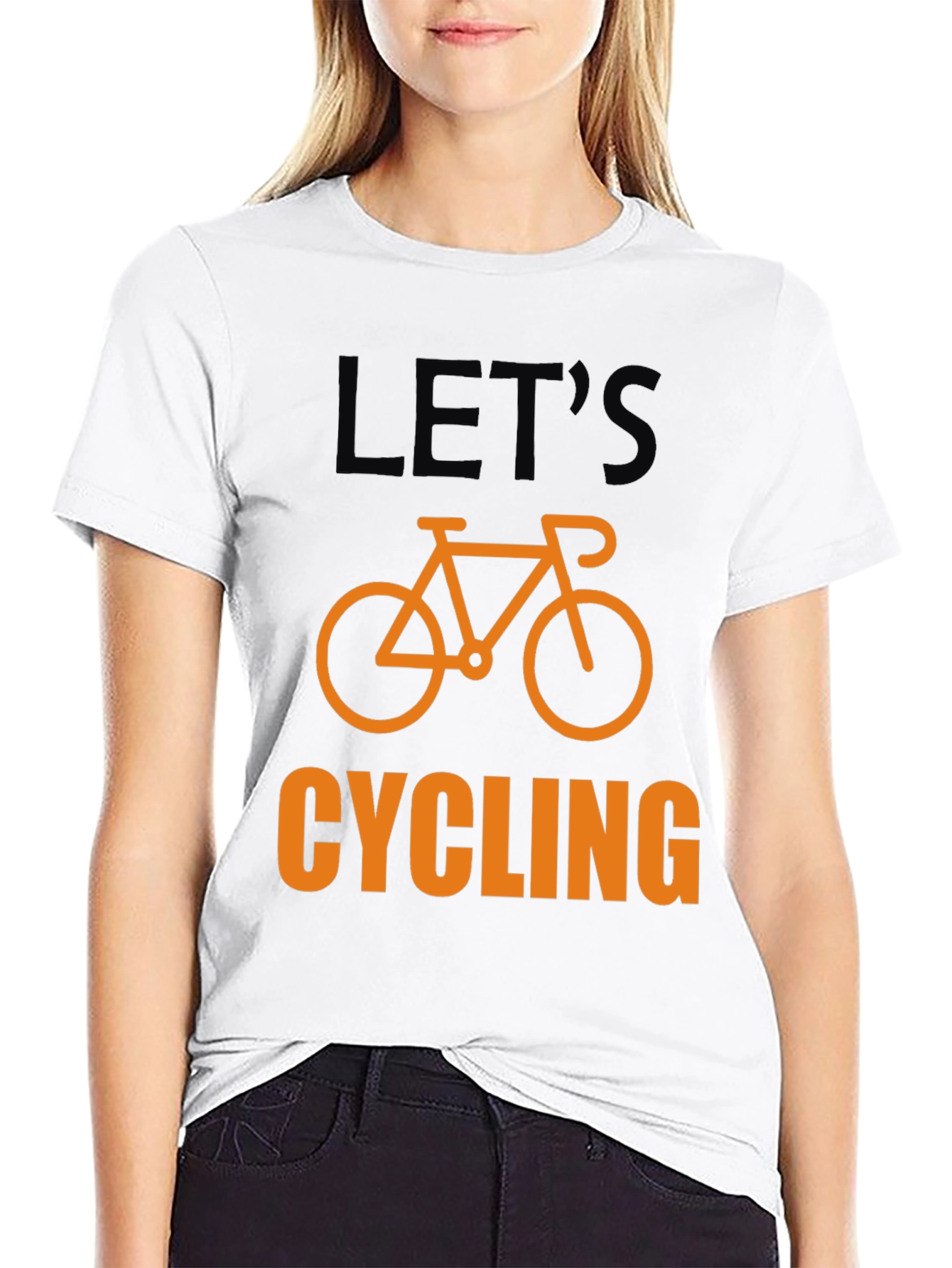 Lets Cycling T-Shirt - Black Cotton Bicycle Graphic Tee