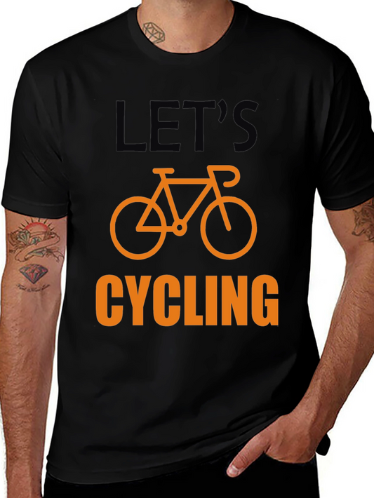 Lets Cycling T-Shirt - Black Cotton Bicycle Graphic Tee