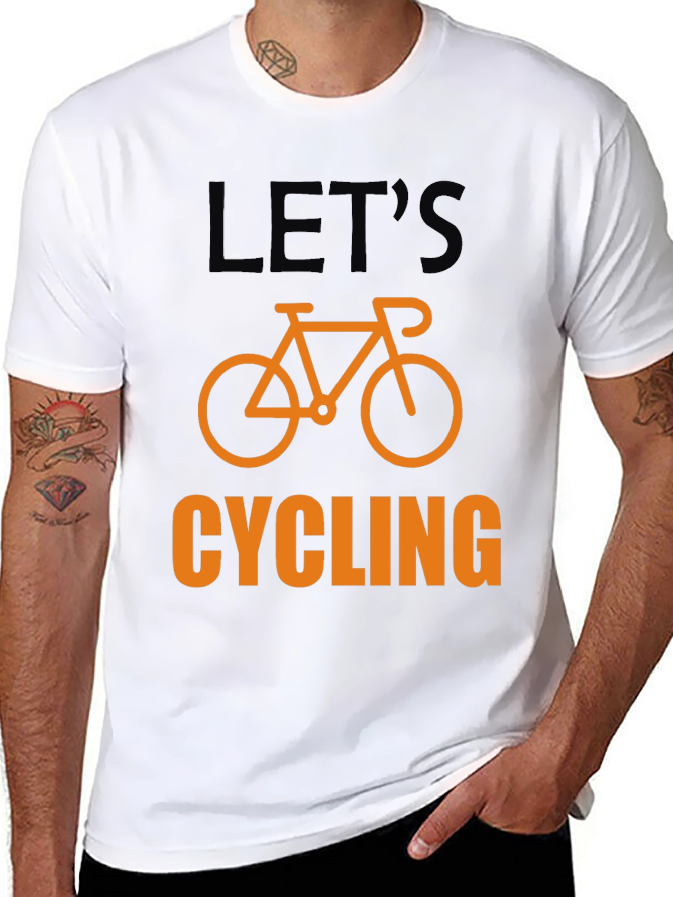 Lets Cycling T-Shirt - Black Cotton Bicycle Graphic Tee