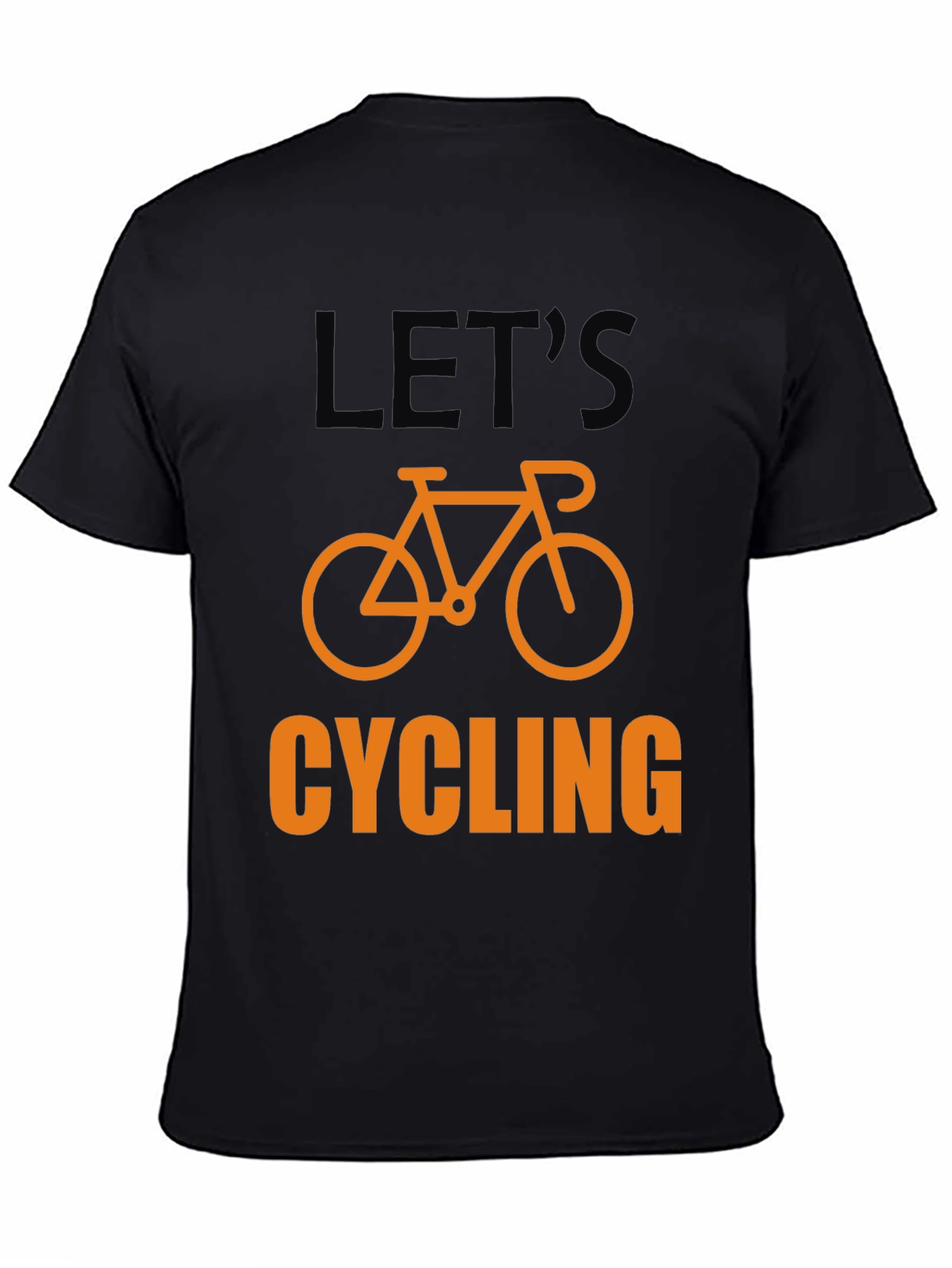 Lets Cycling T-Shirt - Black Cotton Bicycle Graphic Tee