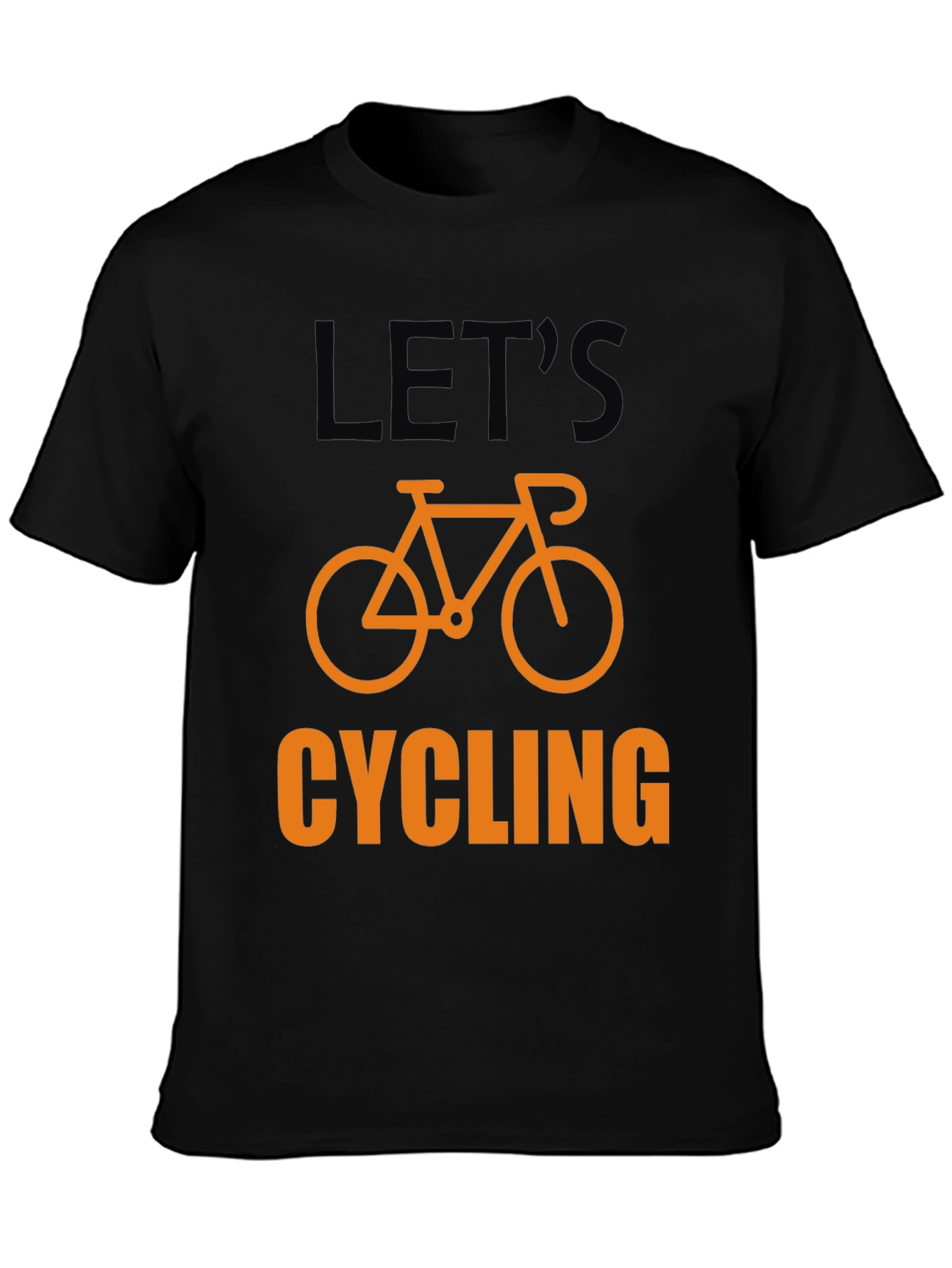 Lets Cycling T-Shirt - Black Cotton Bicycle Graphic Tee