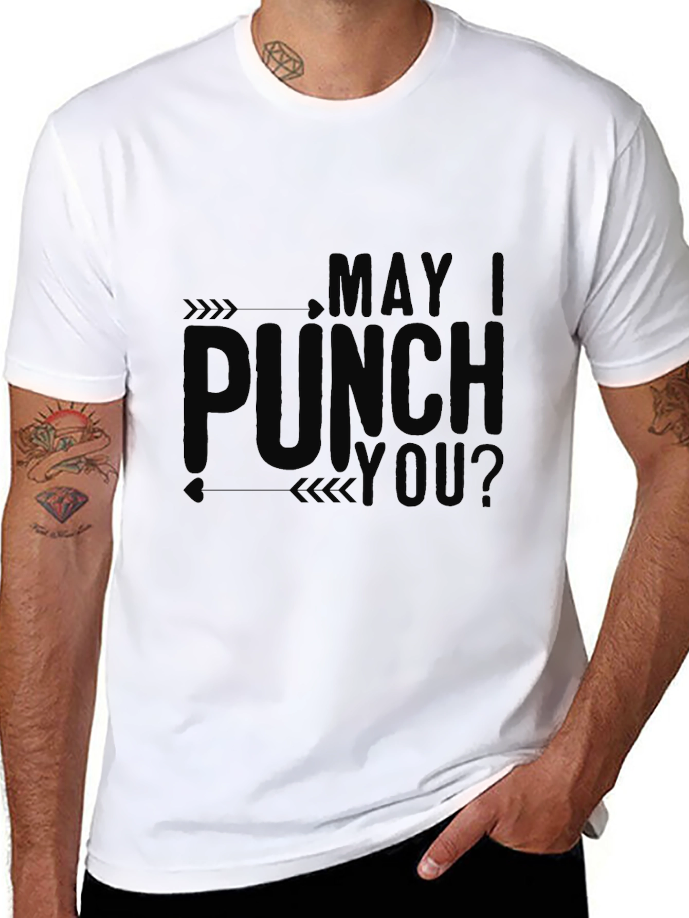 May Punch You? Graphic Tee - Black T-Shirt