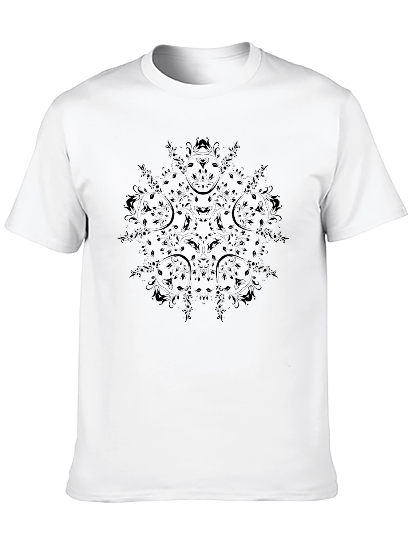 Mens Black Graphic Tee - Abstract Pattern