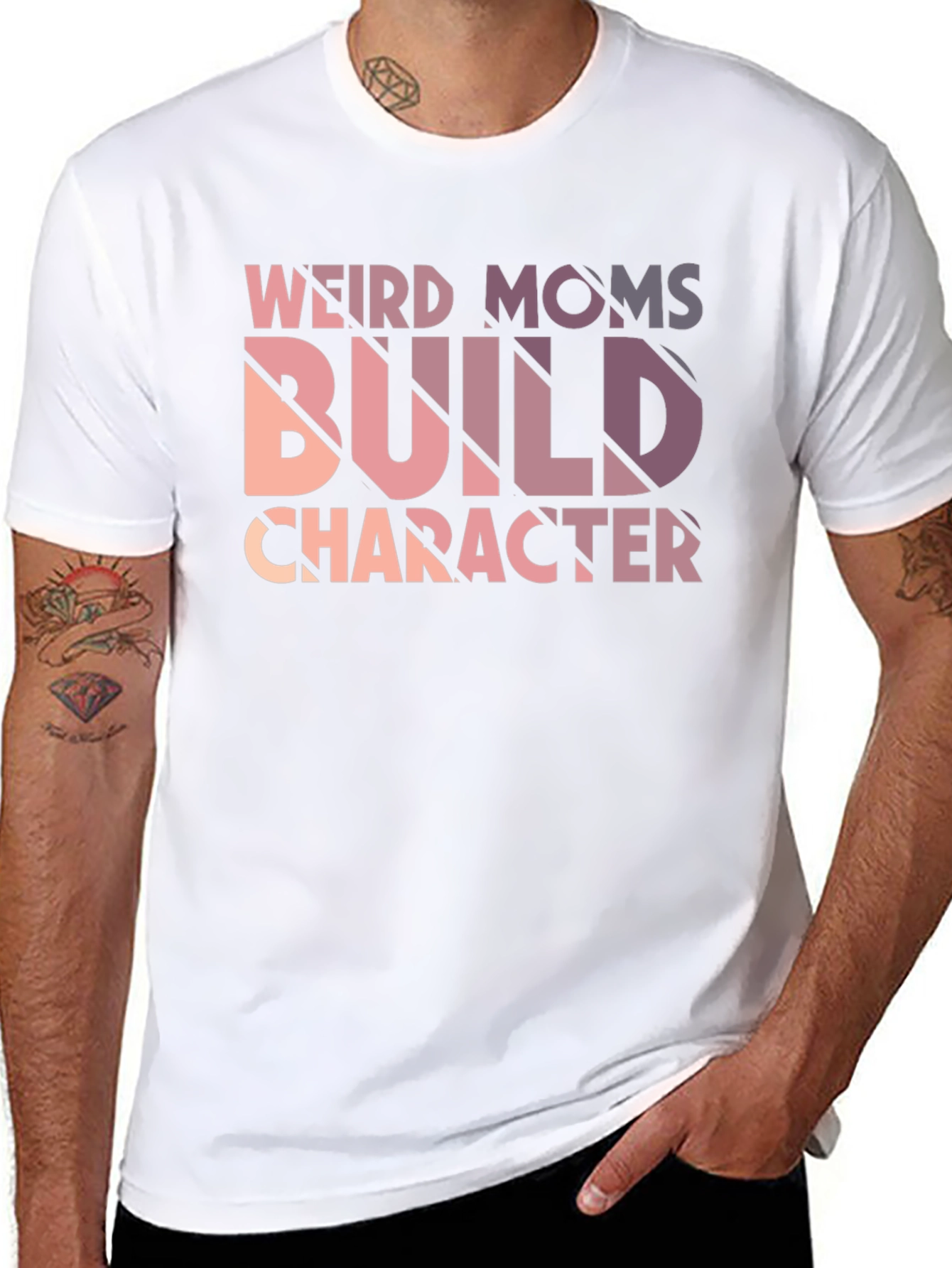 Weird Moms Build Character Black Graphic Tee