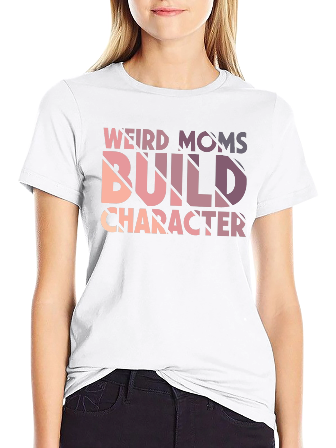 Weird Moms Build Character Black Graphic Tee