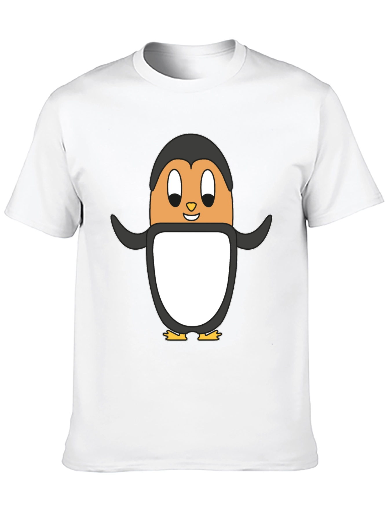 Cartoon Penguin Graphic Tee - Black Cotton Casual Shirt