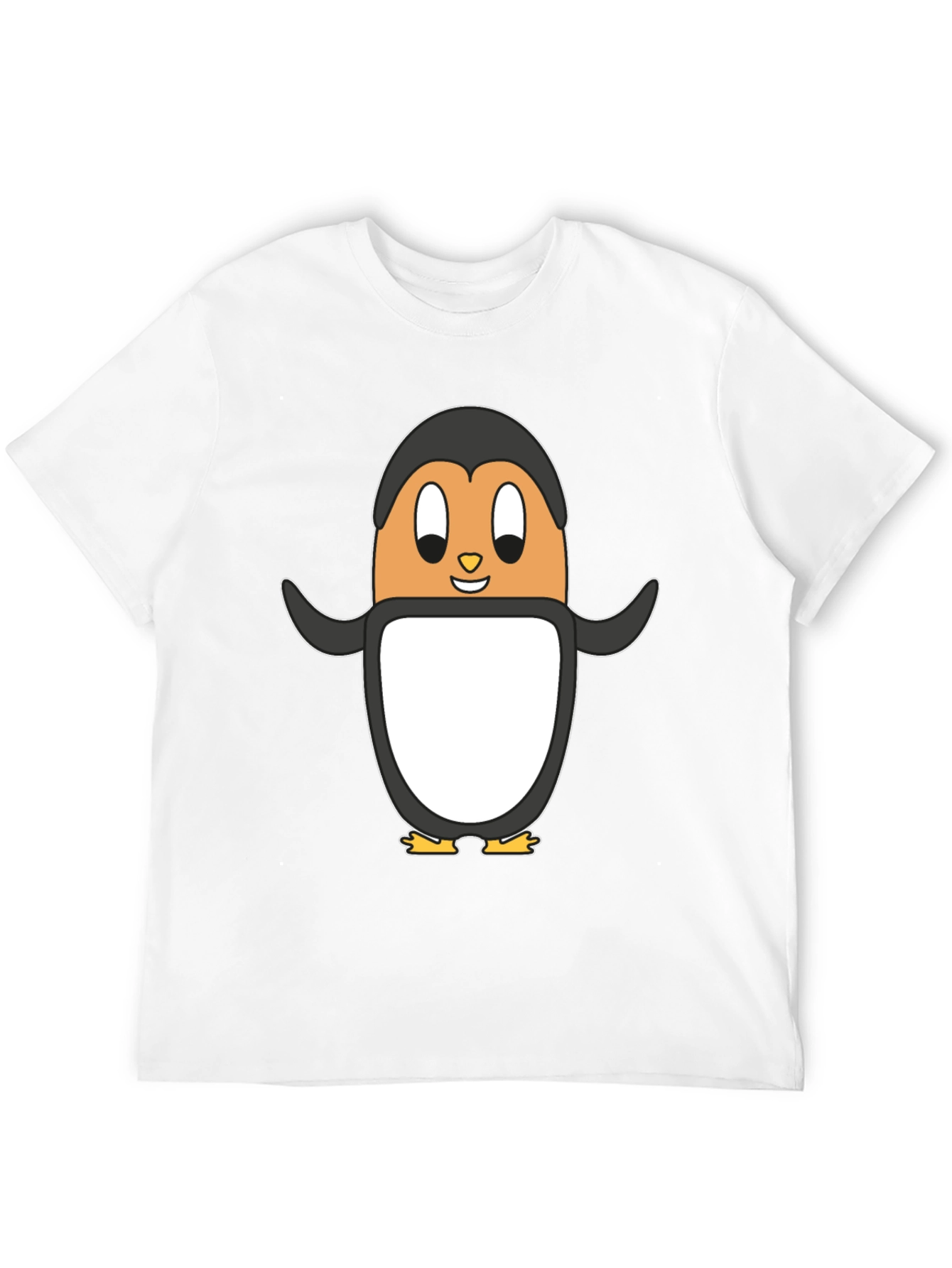 Cartoon Penguin Graphic Tee - Black Cotton Casual Shirt