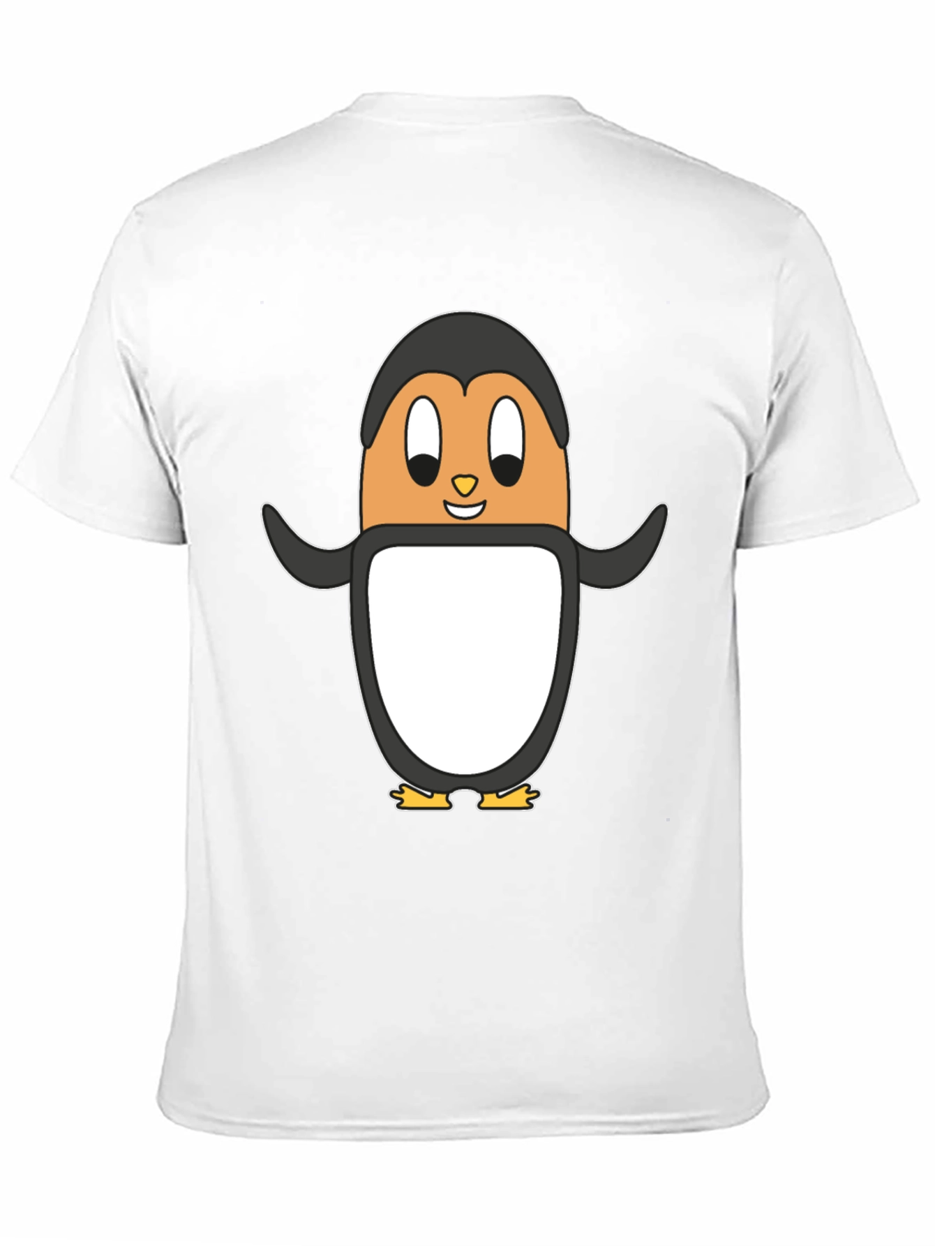 Cartoon Penguin Graphic Tee - Black Cotton Casual Shirt