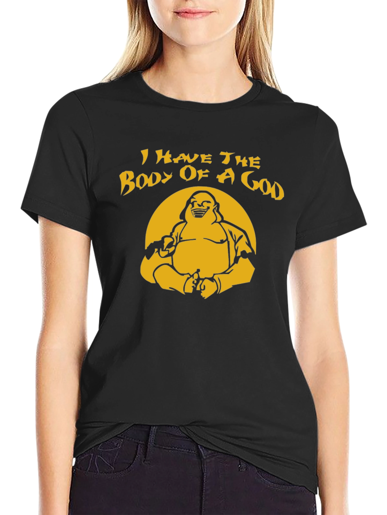 Humorous Body of a God Graphic T-Shirt