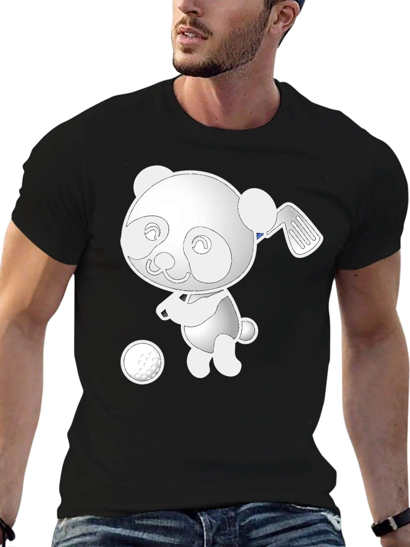 Golf Panda Graphic Tee - Unique Design