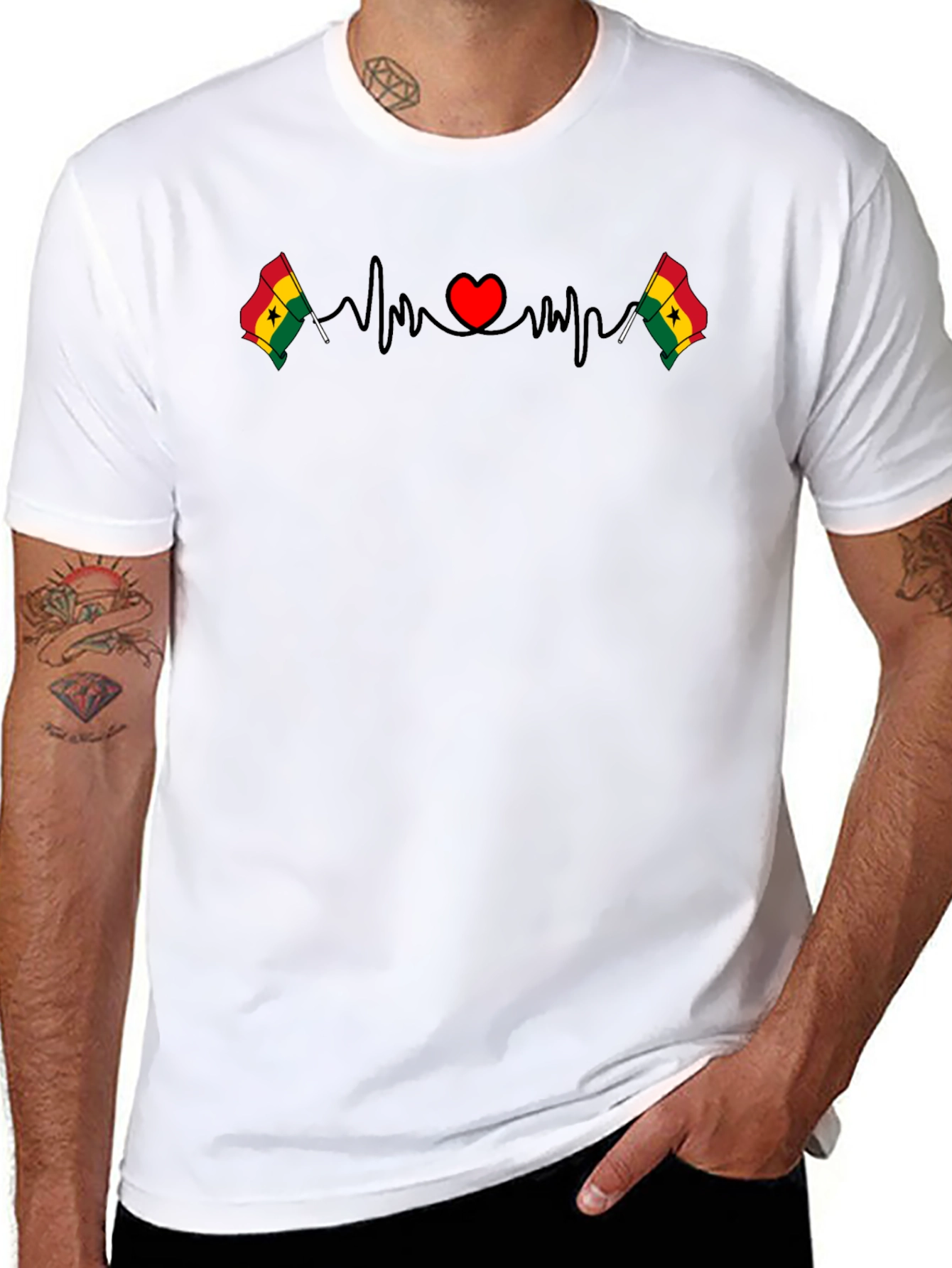 Ghana Heartbeat T-Shirt - Country Pride Tee
