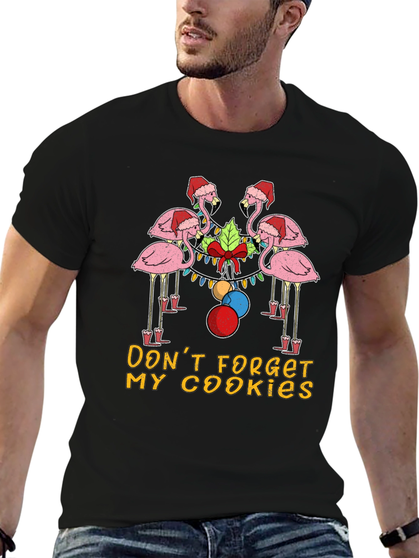 Flamingo Christmas Cookie T-Shirt