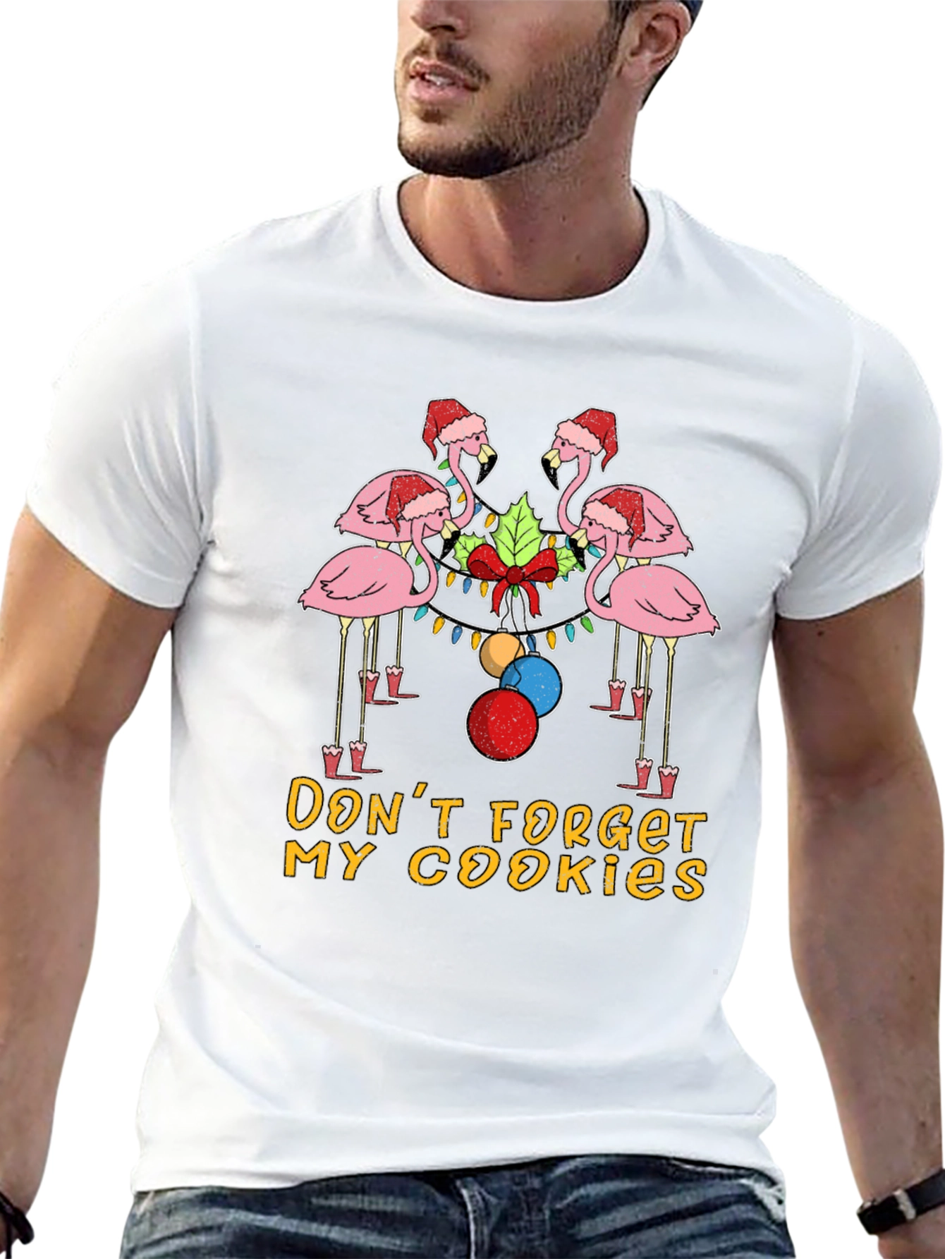 Flamingo Christmas Cookie T-Shirt