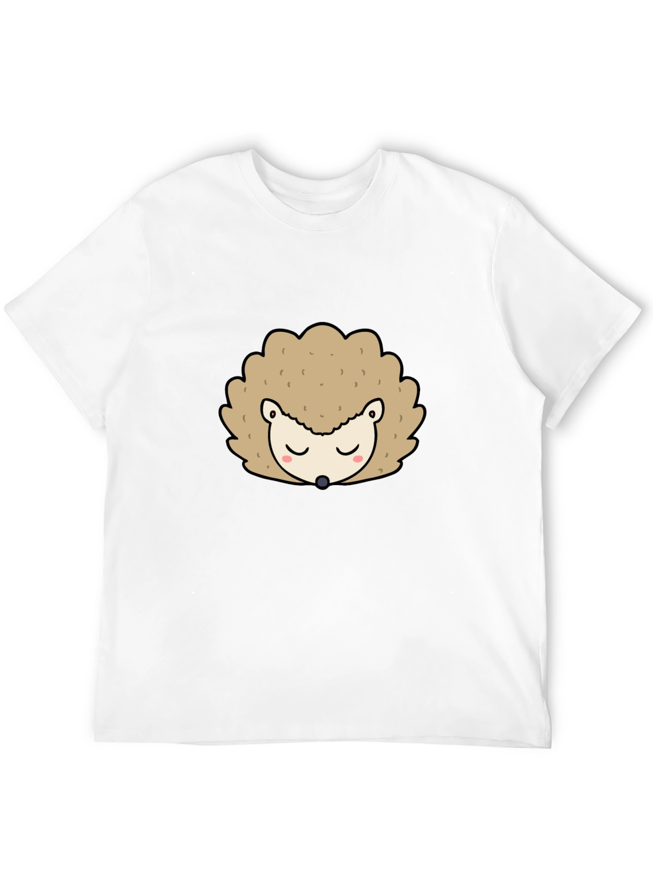 Cute Hedgehog Graphic Tee - Black Unisex T-Shirt