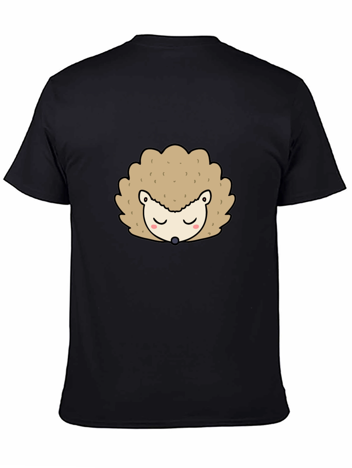 Cute Hedgehog Graphic Tee - Black Unisex T-Shirt