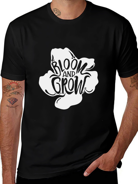 Bloom and Grow Graphic Tee - Black Cotton T-Shirt