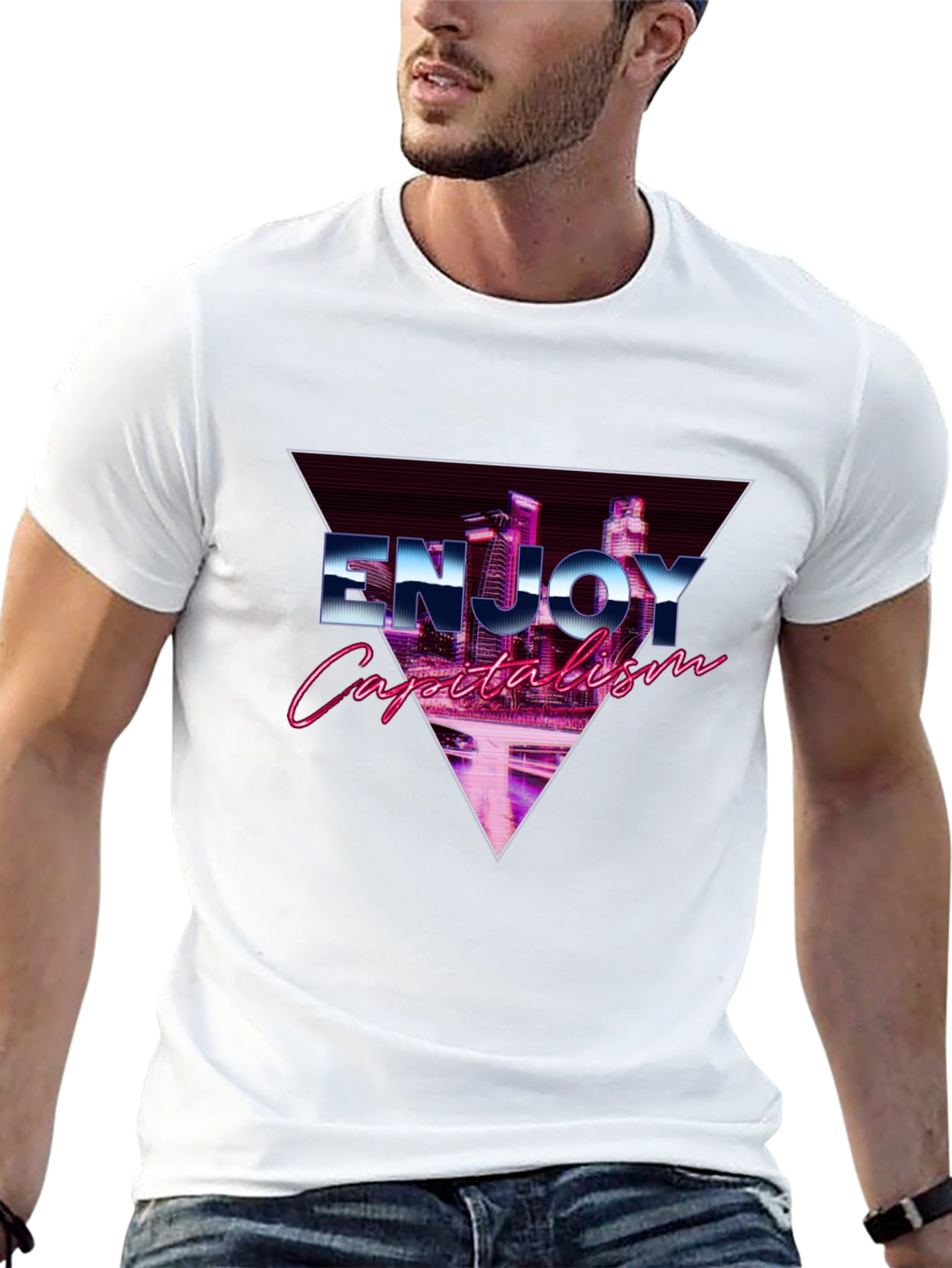 Enjoy Capitalism Vaporwave Graphic T-Shirt