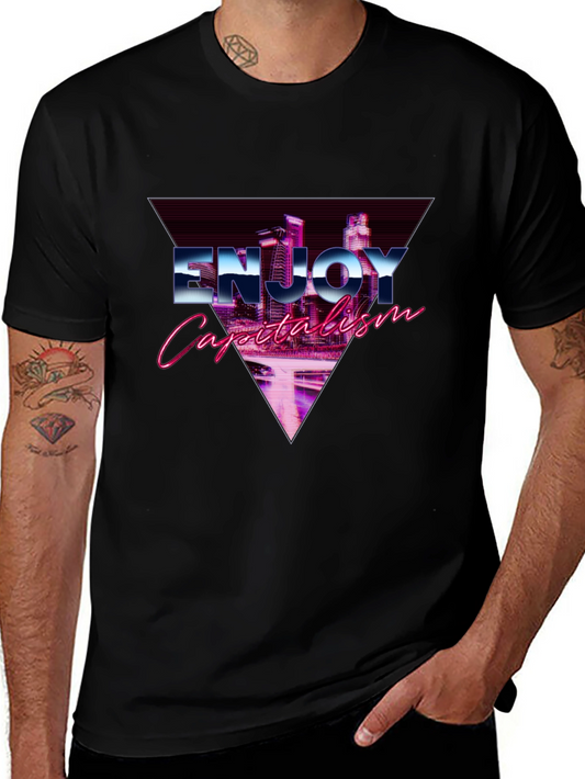 Enjoy Capitalism Vaporwave Graphic T-Shirt