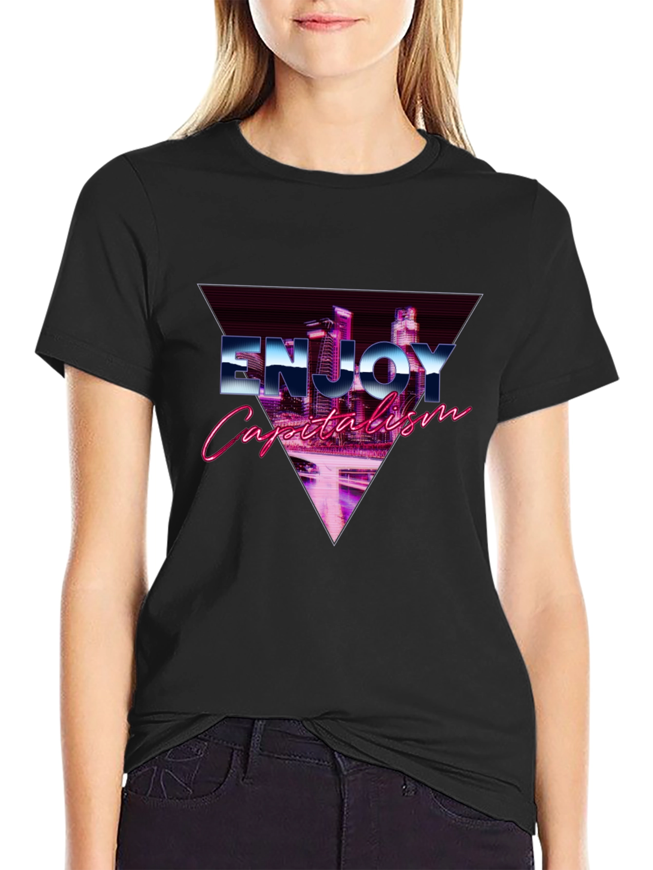 Enjoy Capitalism Vaporwave Graphic T-Shirt