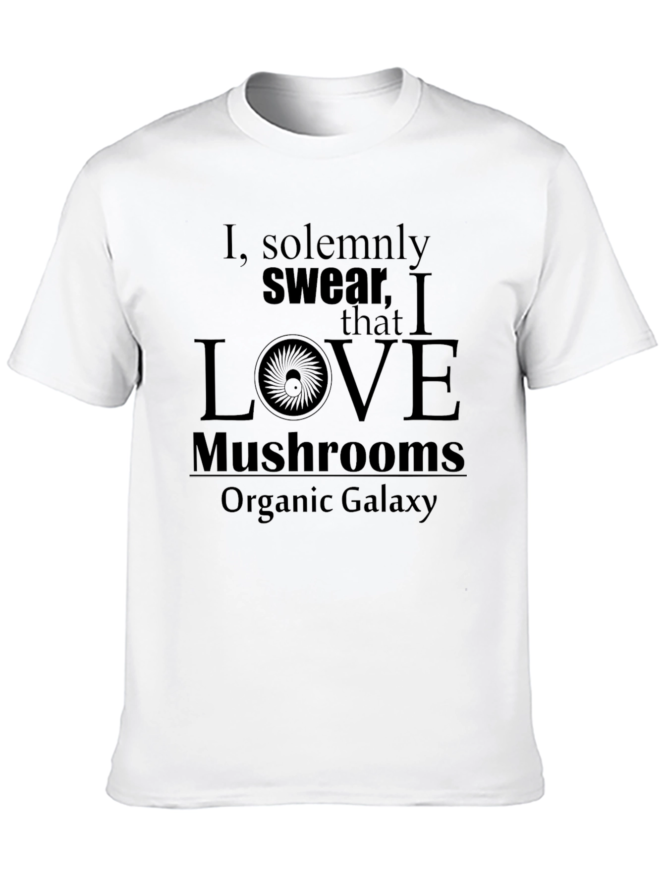 I Love Mushrooms Black T-Shirt