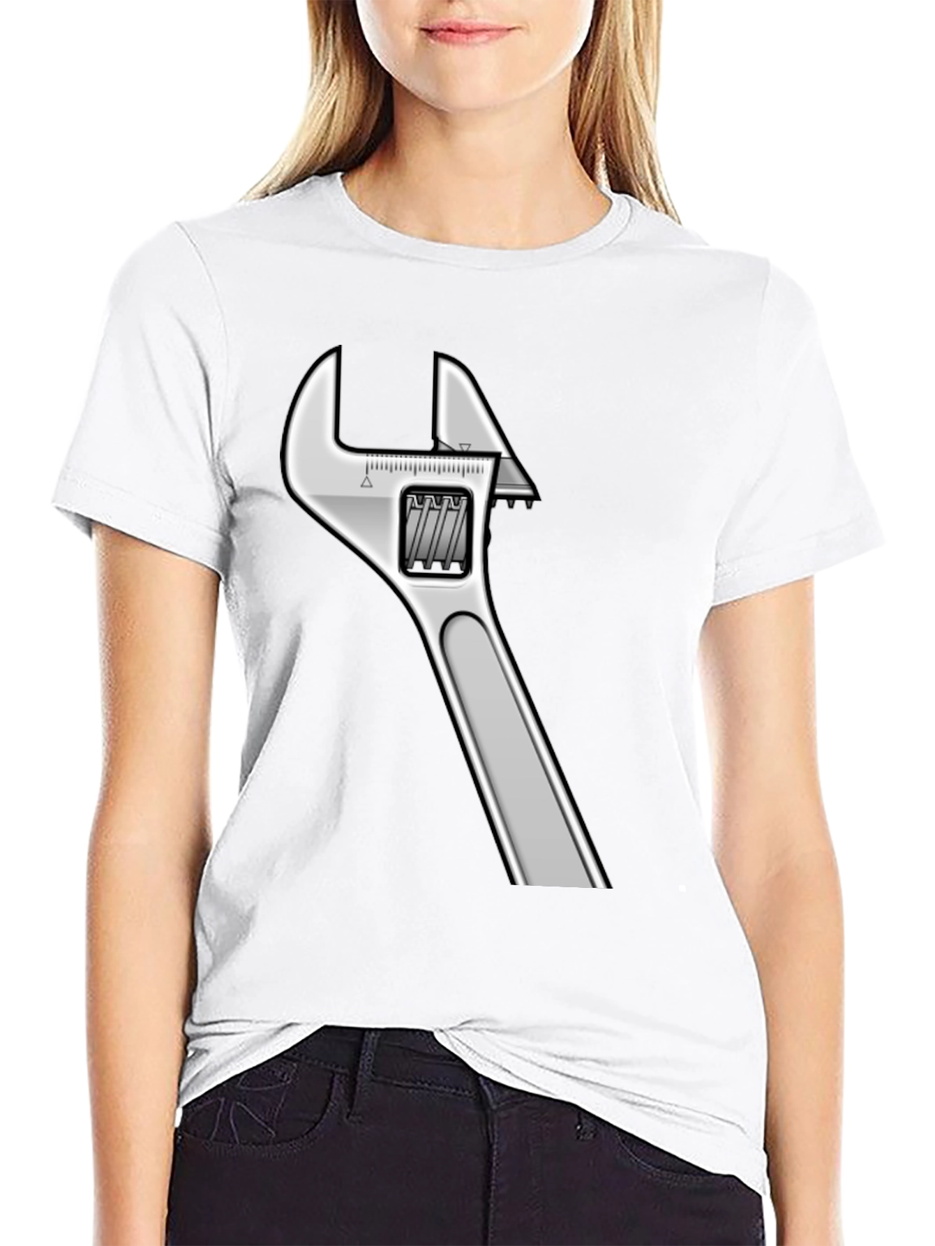 Adjustable Wrench Graphic Black T-Shirt